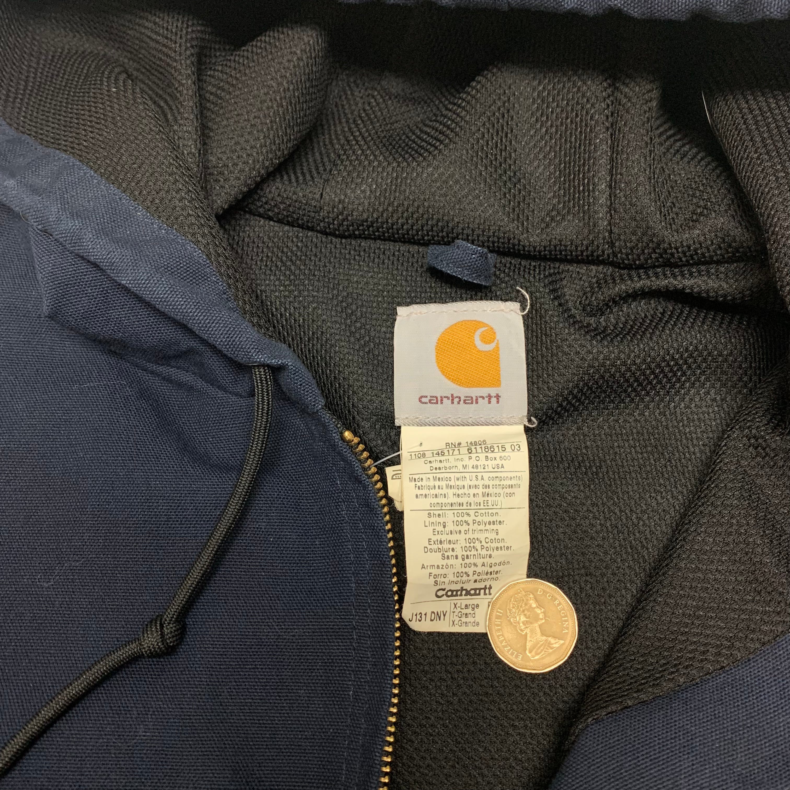 Navy Carhartt Suncorp Hooded Jacket XL