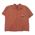 Y2K Third Rail Crown Graphic Plaid Short Sleeve Button Up Cropped XL
