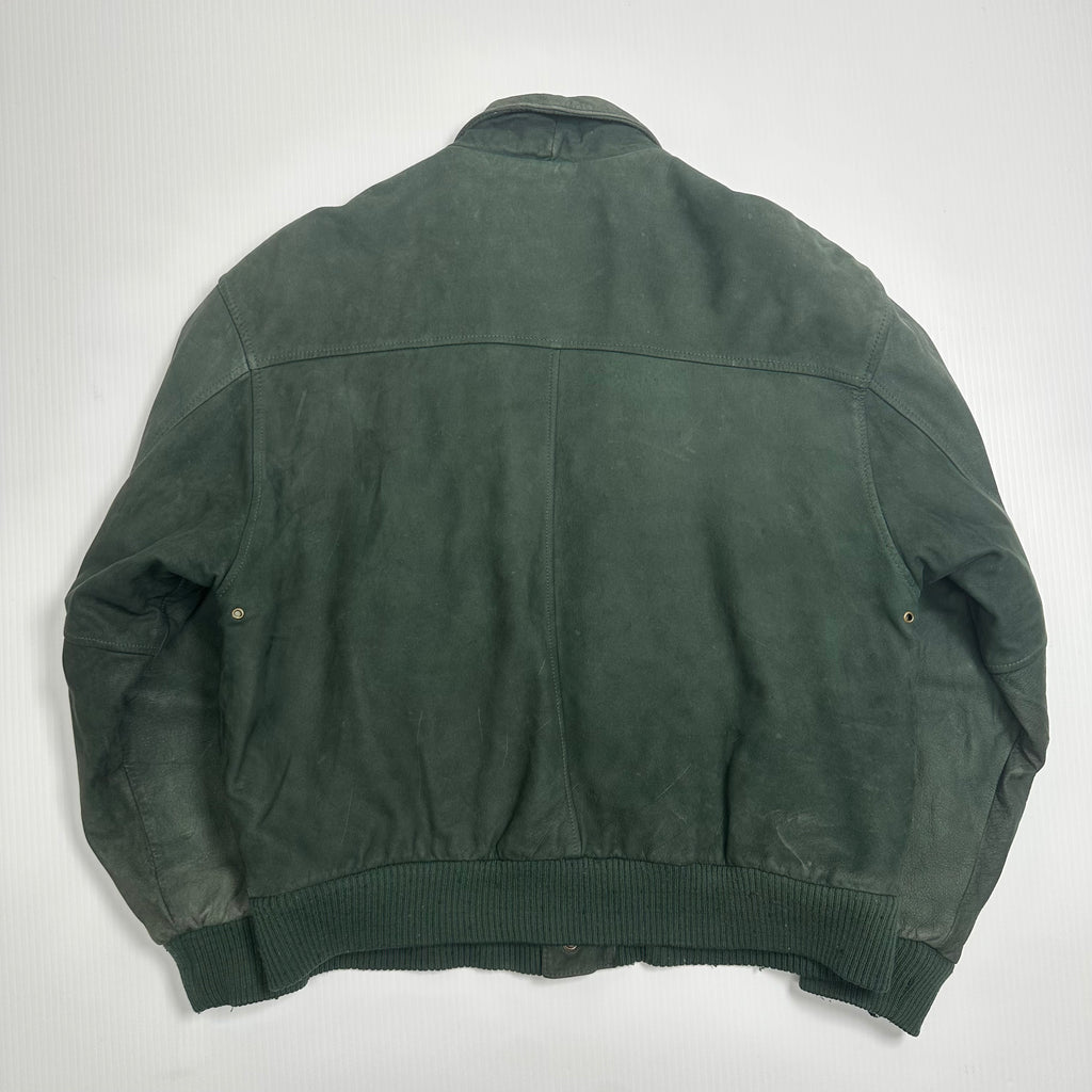 Vintage Paris Sport Club Leather Bomber Jacket S
