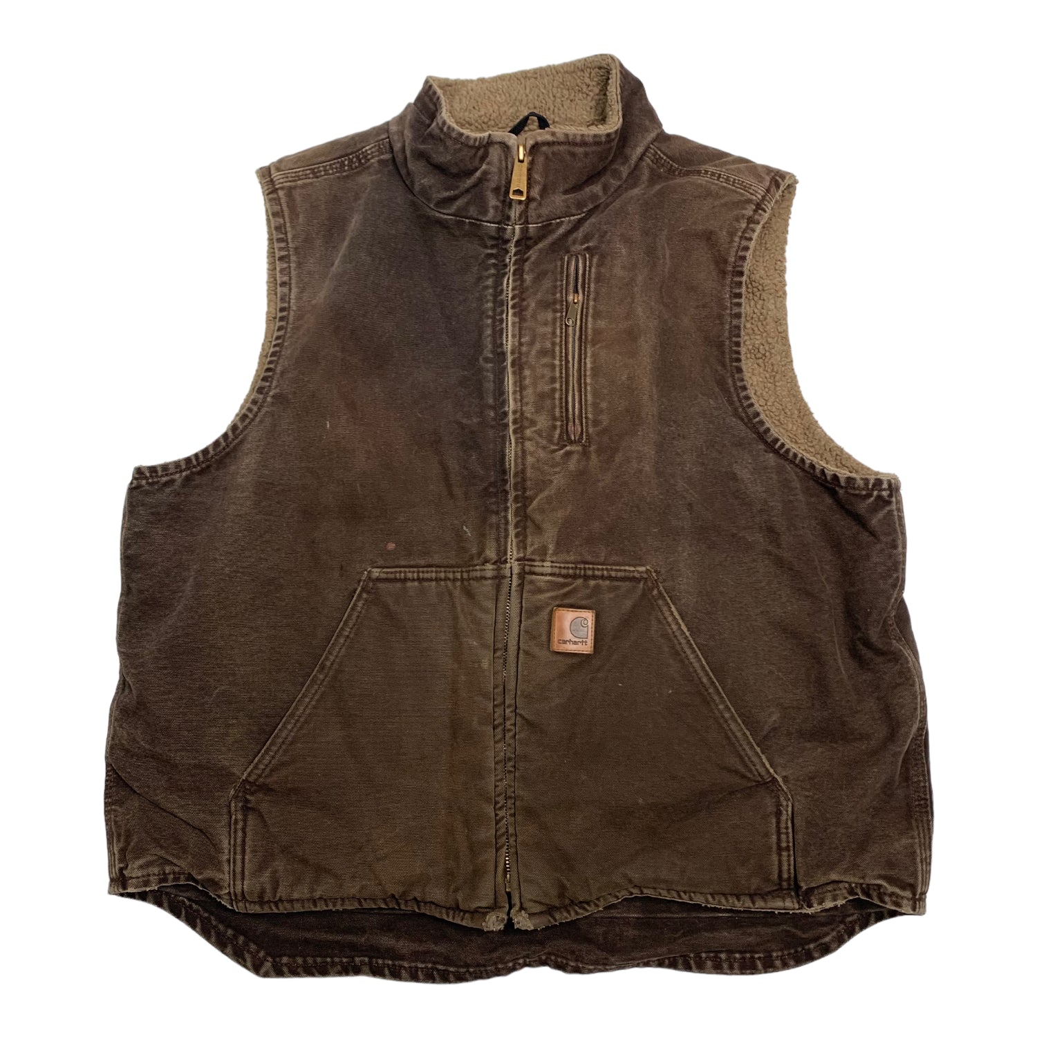 Carhartt Brown Sherpa Lined Vest L