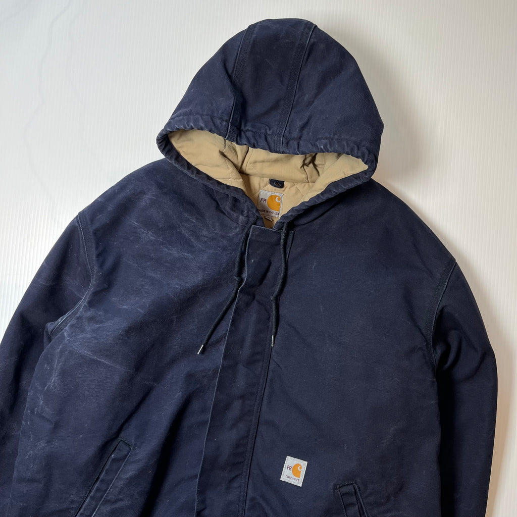 Vintage Carhartt FR Quilted Hooded Zip Jacket XXL