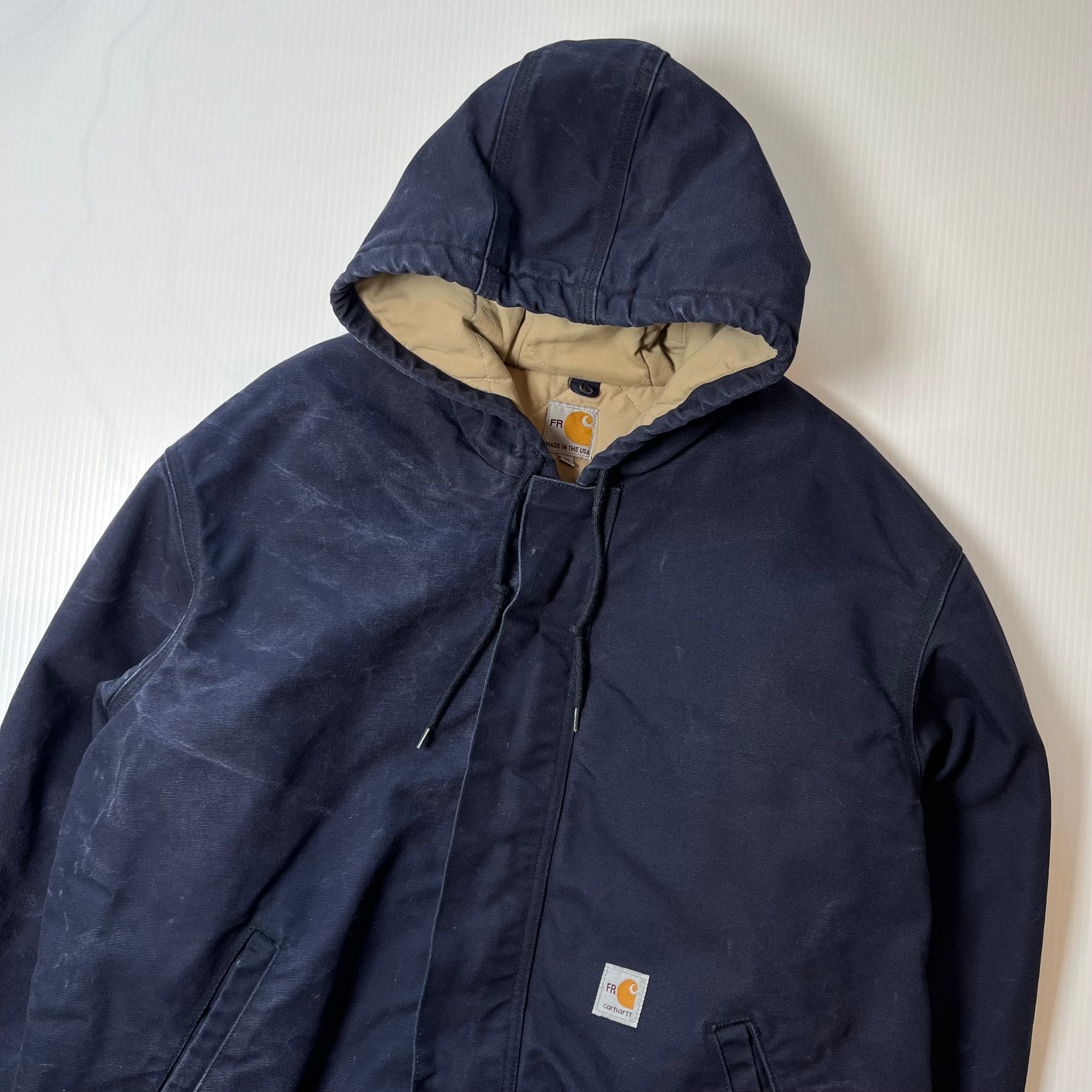 Vintage Carhartt FR Quilted Hooded Zip Jacket XXL