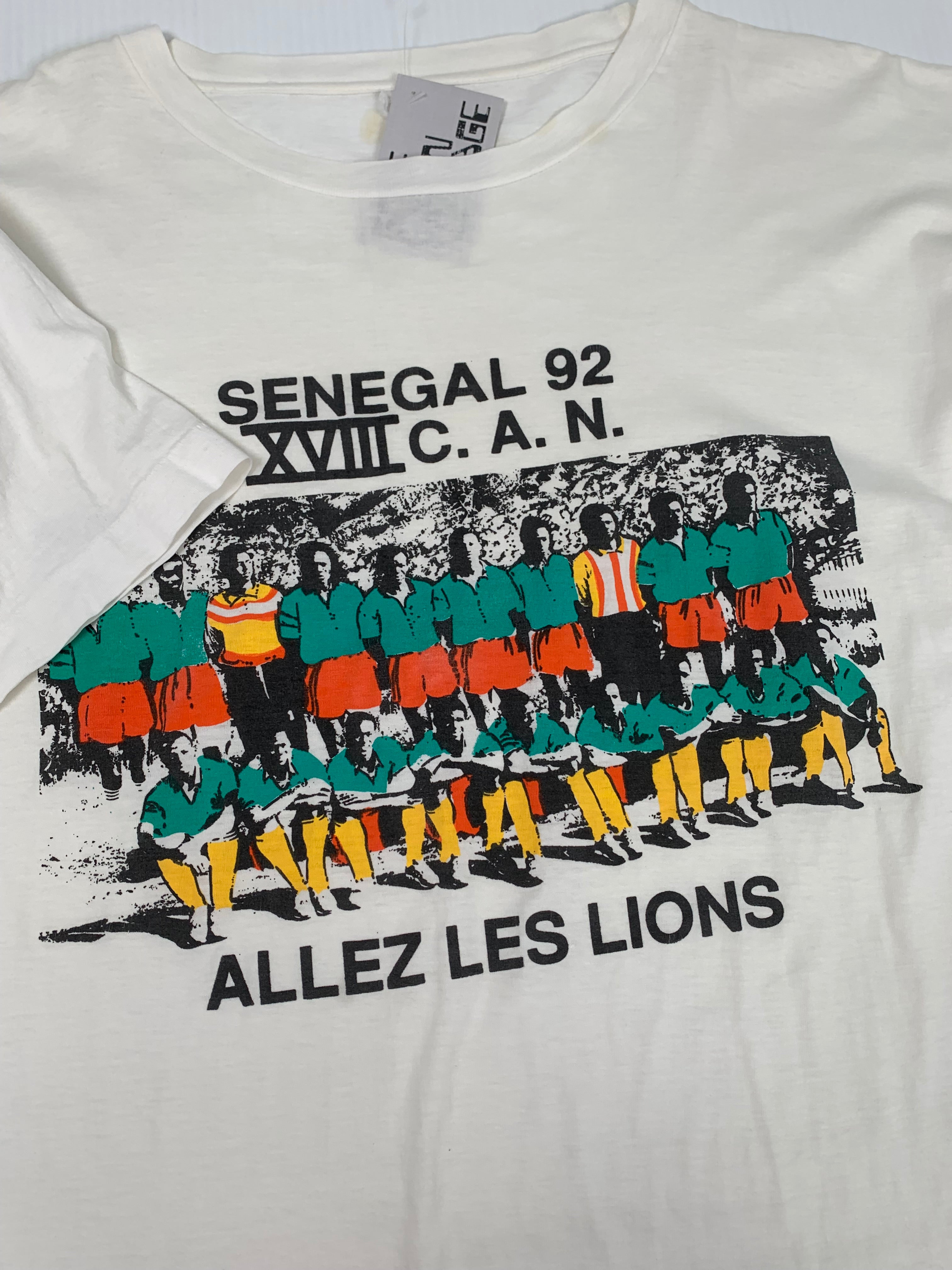 1992 Senegal Allez Les Lions Team Photo Tee XL