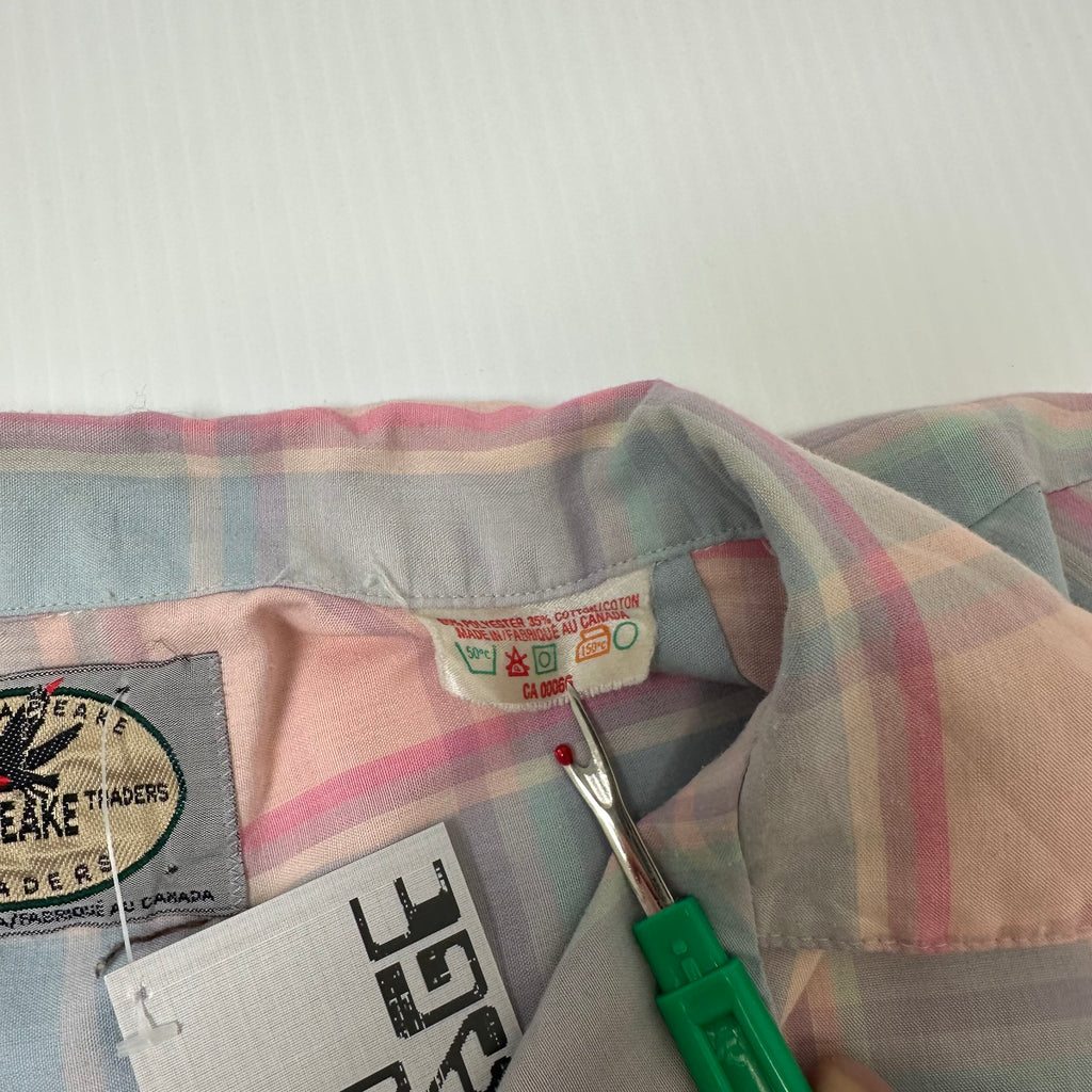 Vintage Chesapeake Pastel Plaid Short Sleeve Button Up XL