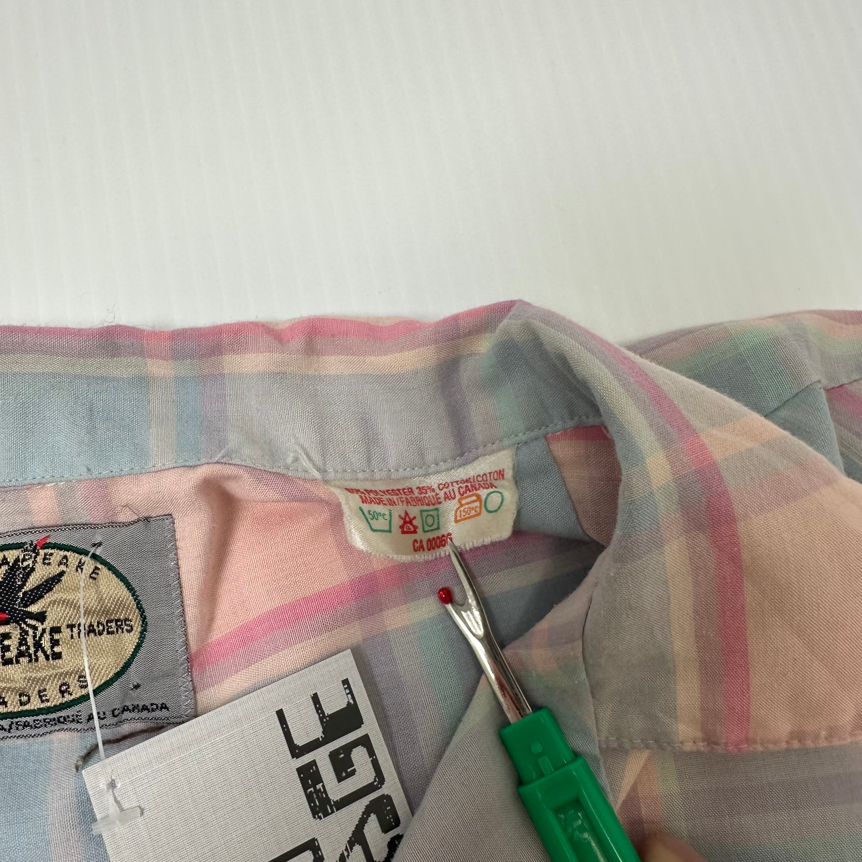 Vintage Chesapeake Pastel Plaid Short Sleeve Button Up XL