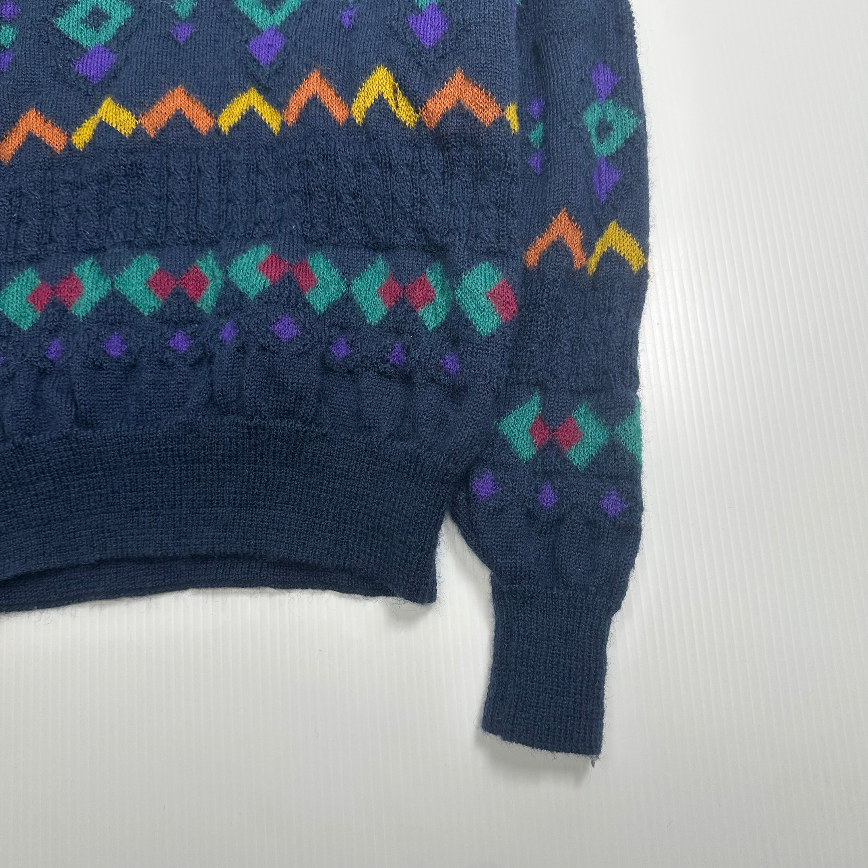 Vintage Britches Abstract Pattern Knit Mohair Blend Sweater M