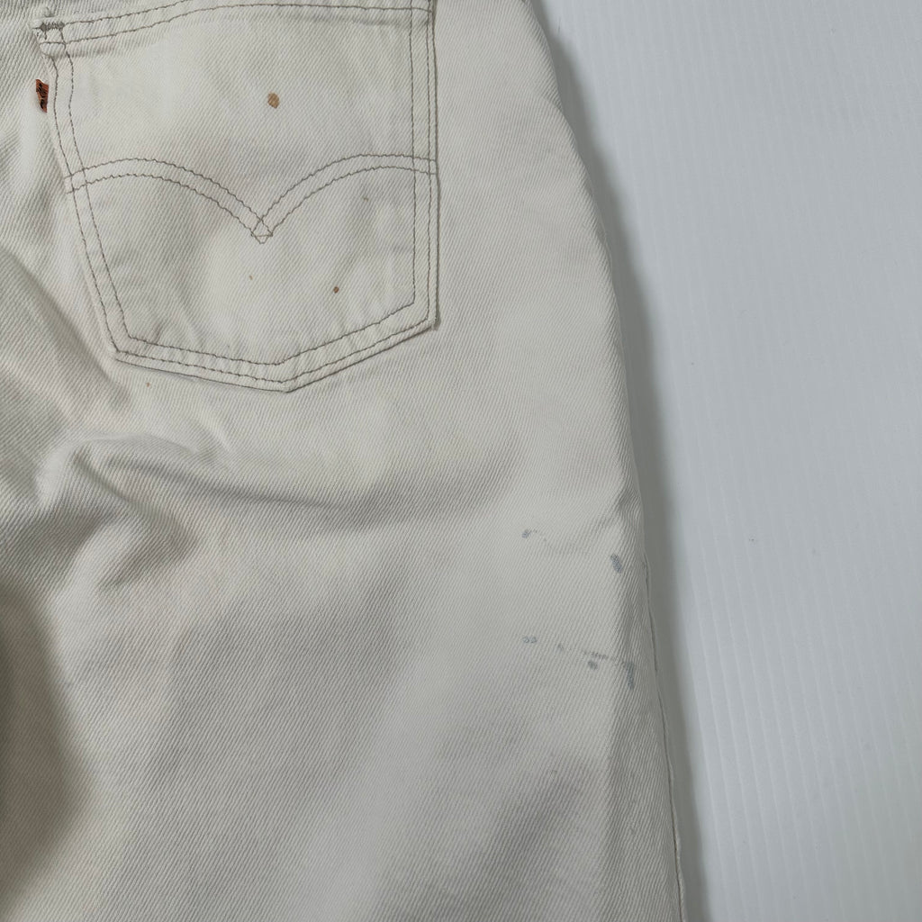 Vintage Levi's Orange Tab Faded White Denim Shorts 36