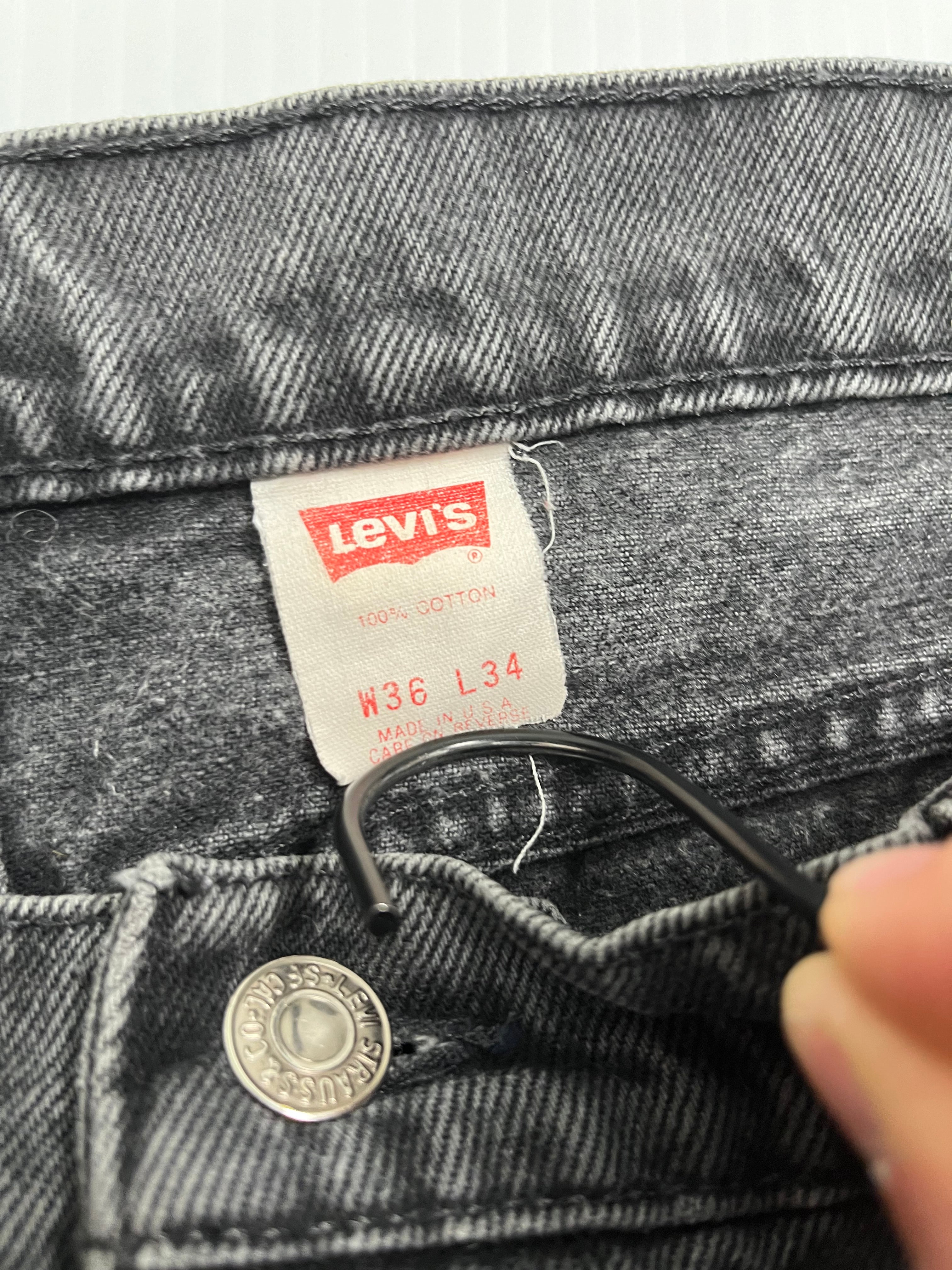 Vintage Levi's 550 Orange Tab Black Denim 35