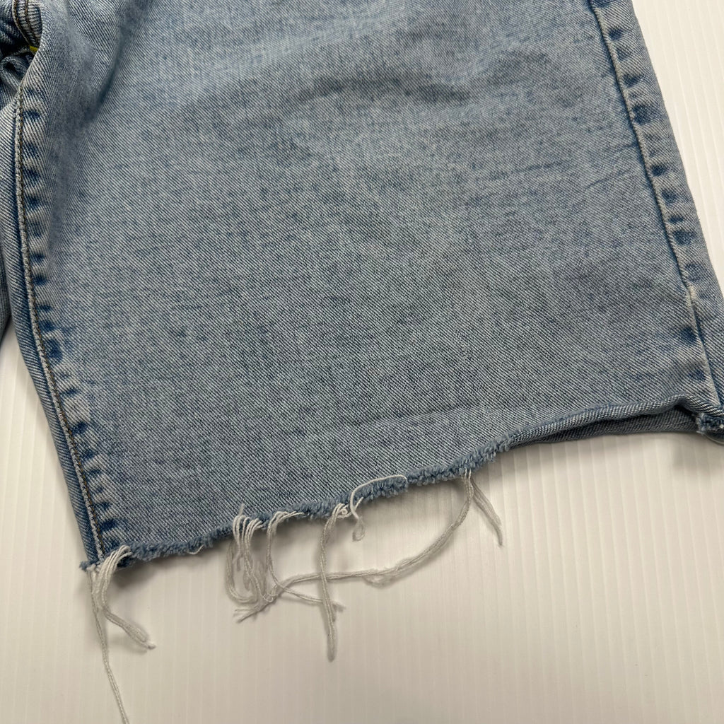 Vintage Soviet Light Wash Chopped Denim Shorts 34