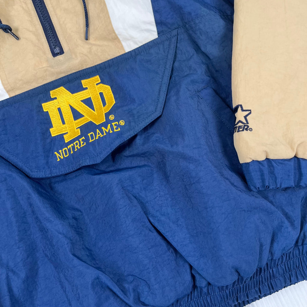 Starter Notre Dame 1/4 Zip Puffer Jacket S