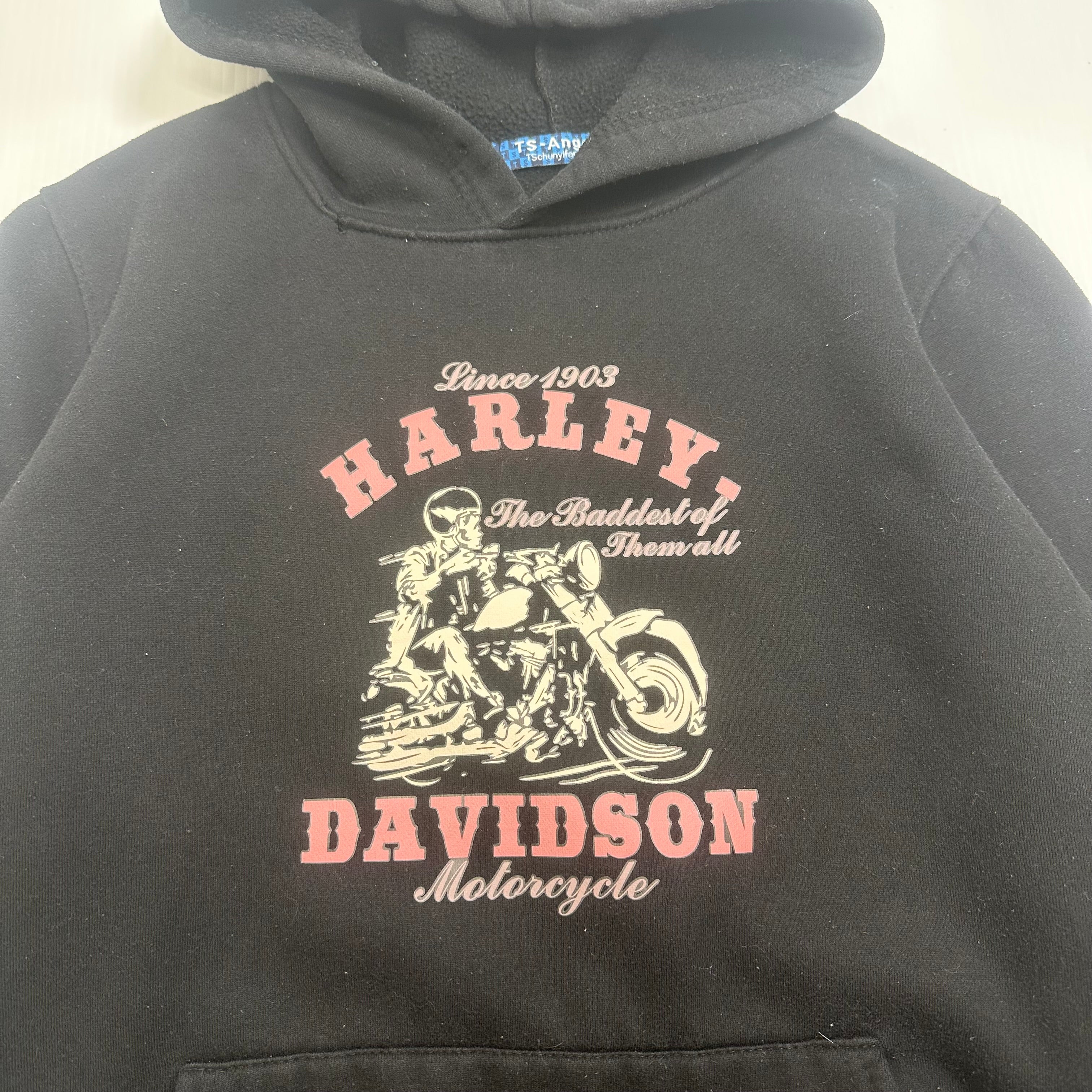 Harley Davidson Motorcycle Graphic Hoodie Women's XL