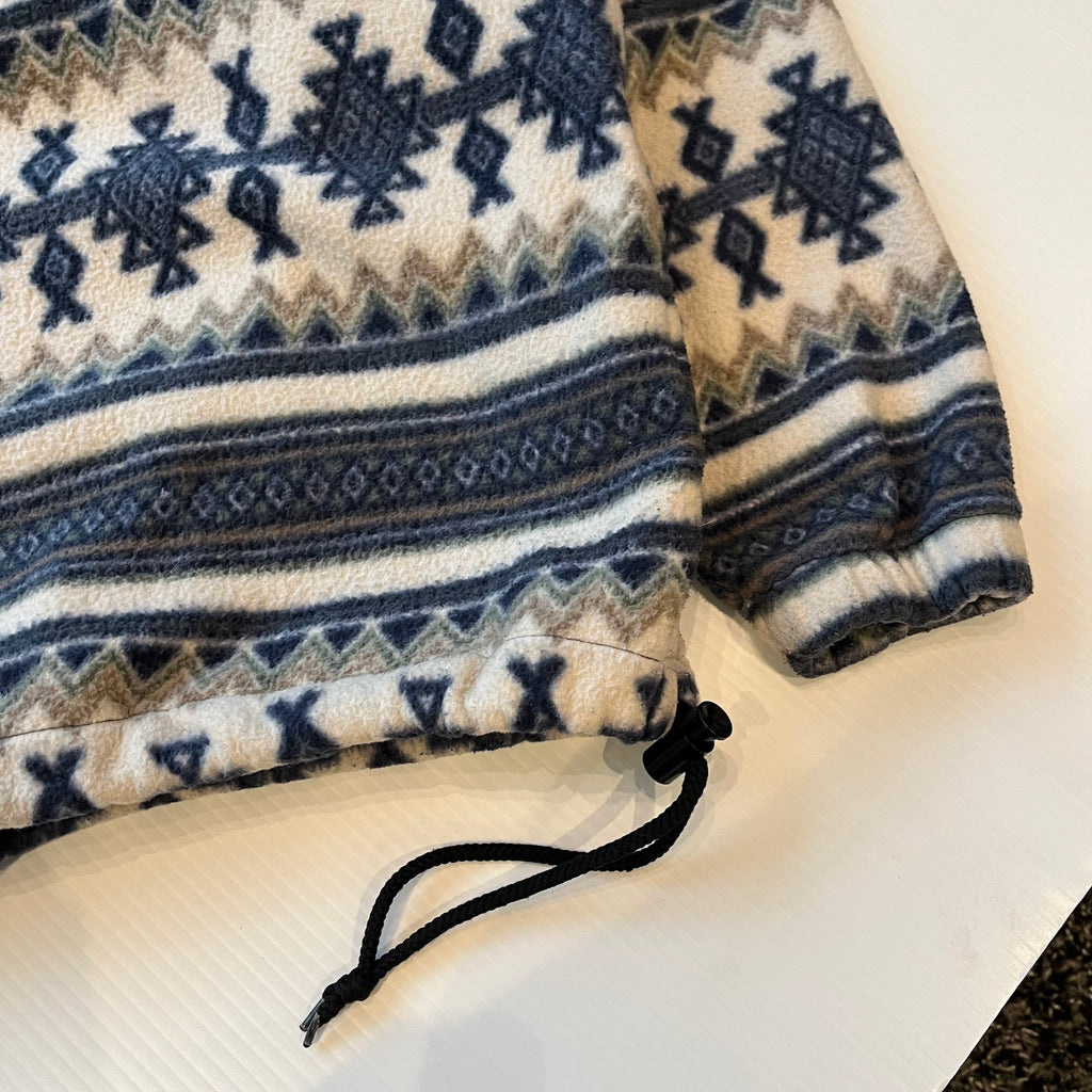 Vintage Pattern 1/4 Zip Fleece Pullover XL