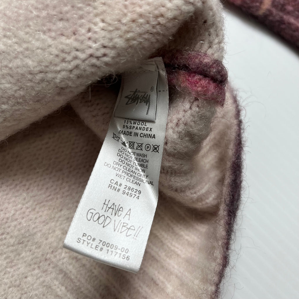Stussy Tigris Pattern Mohair Blend Sweater L