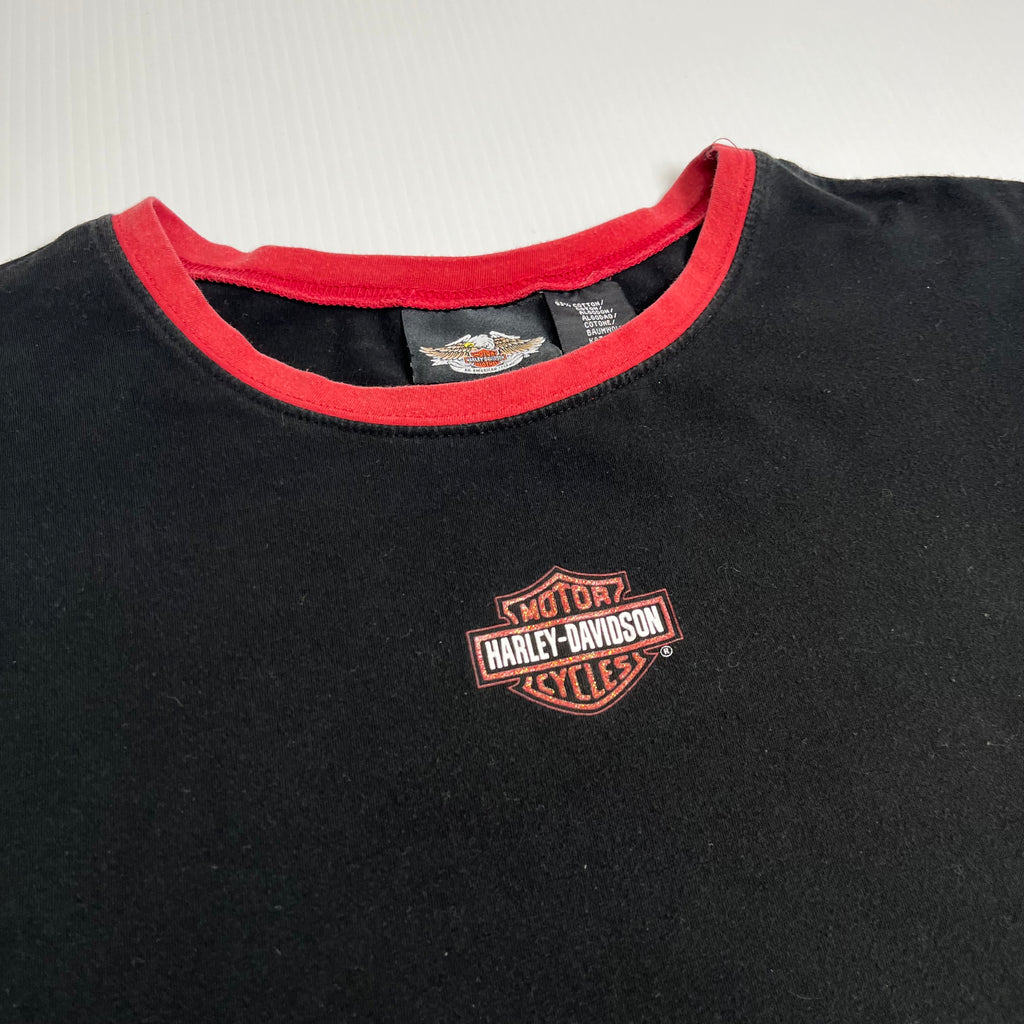 Harley Davidson Mini Logo Ringer Tee Women's XXL