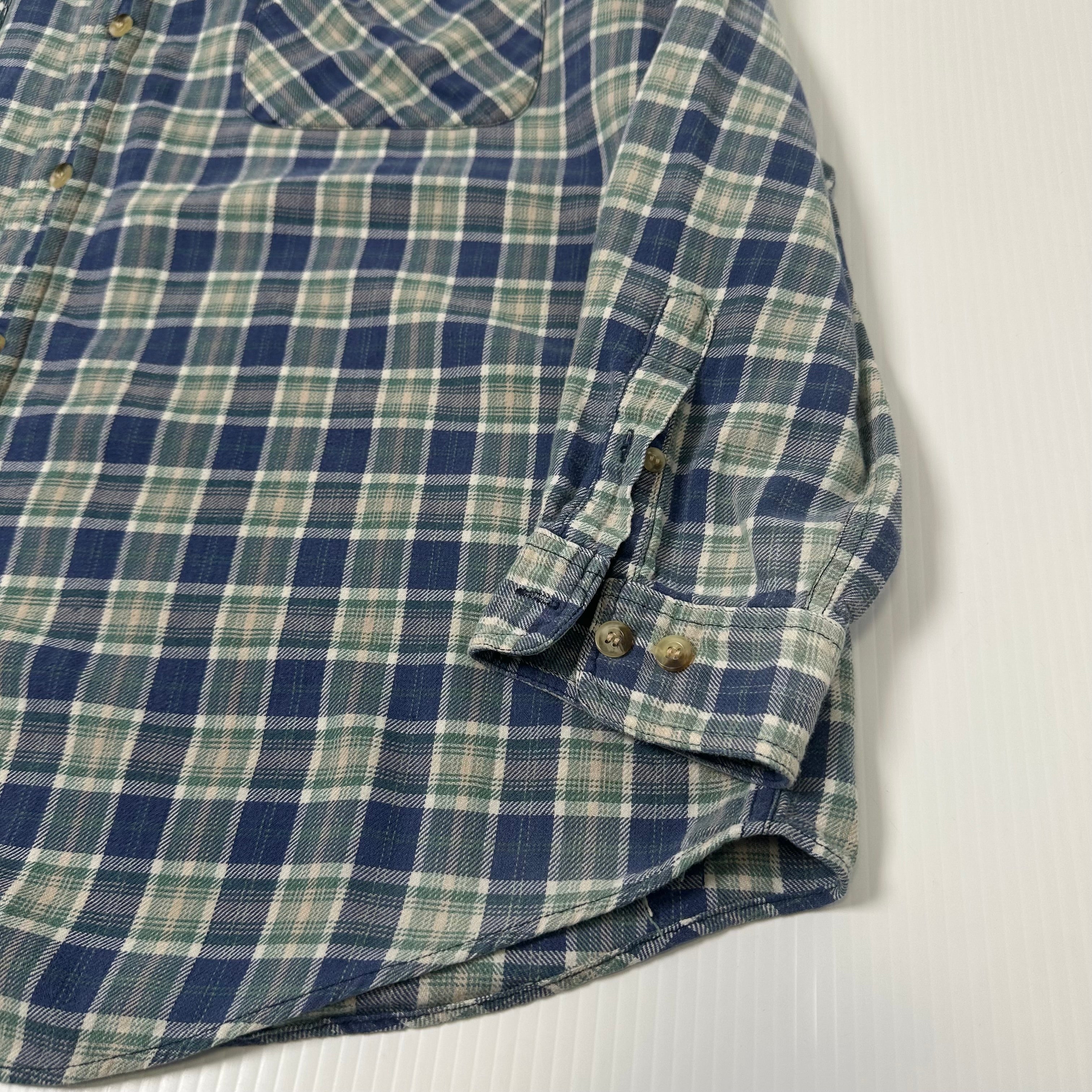 Vintage Fox Classic Plaid Button Up Shirt L