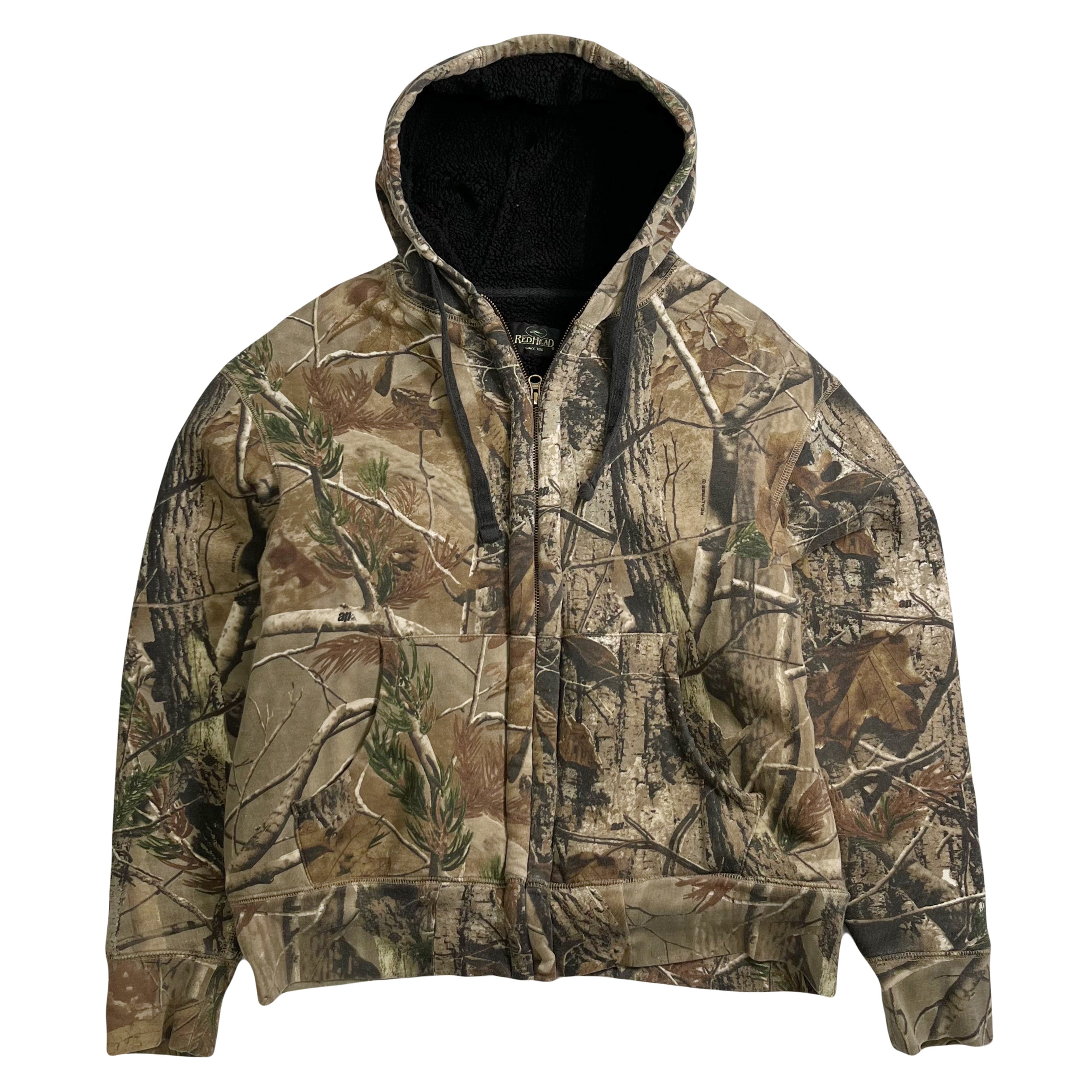 Redhead Sherpa Lined Real Tree Zip Hoodie M
