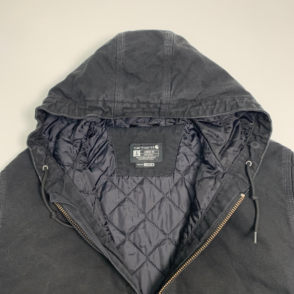 Carhartt Black Hooded Jacket L