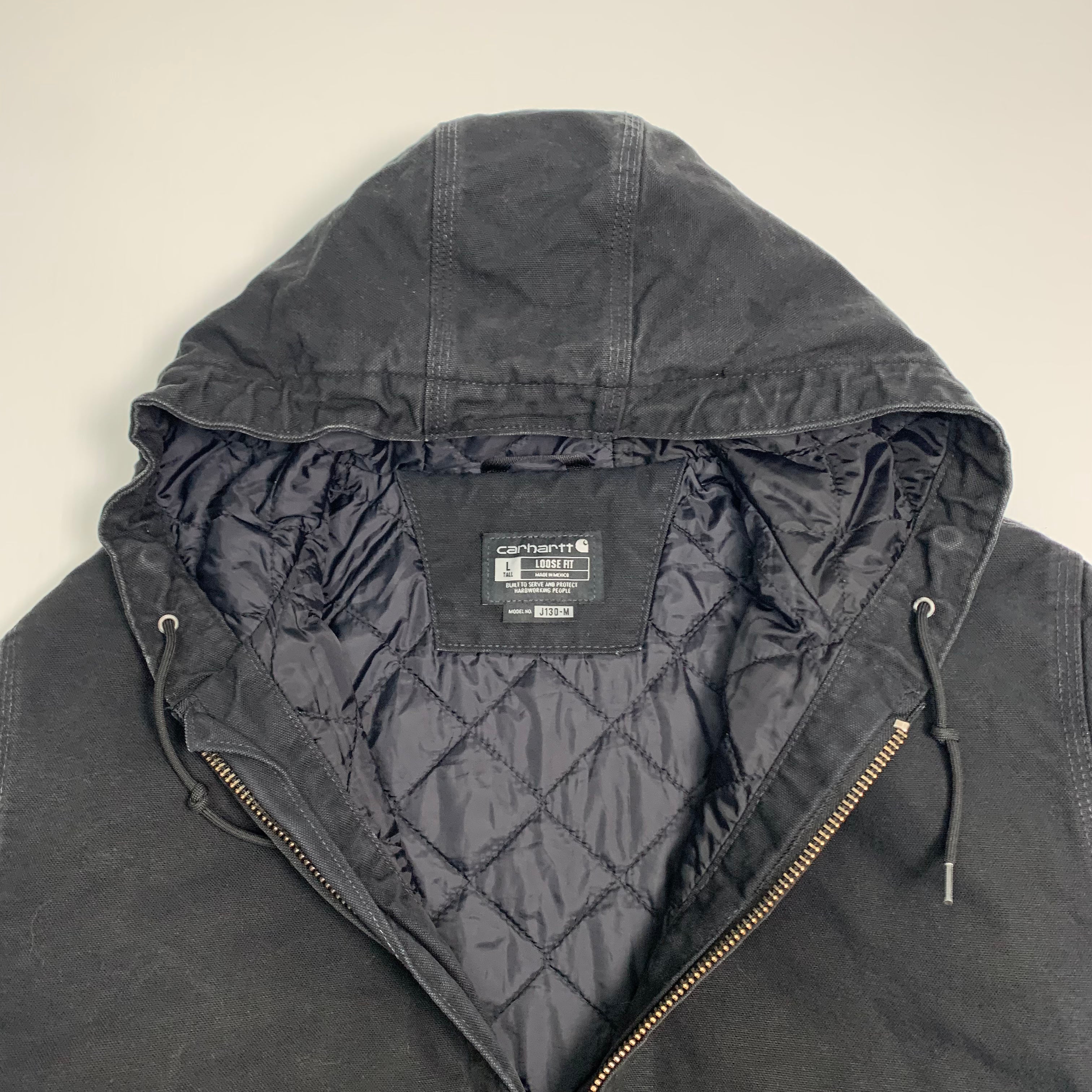 Carhartt Black Hooded Jacket L