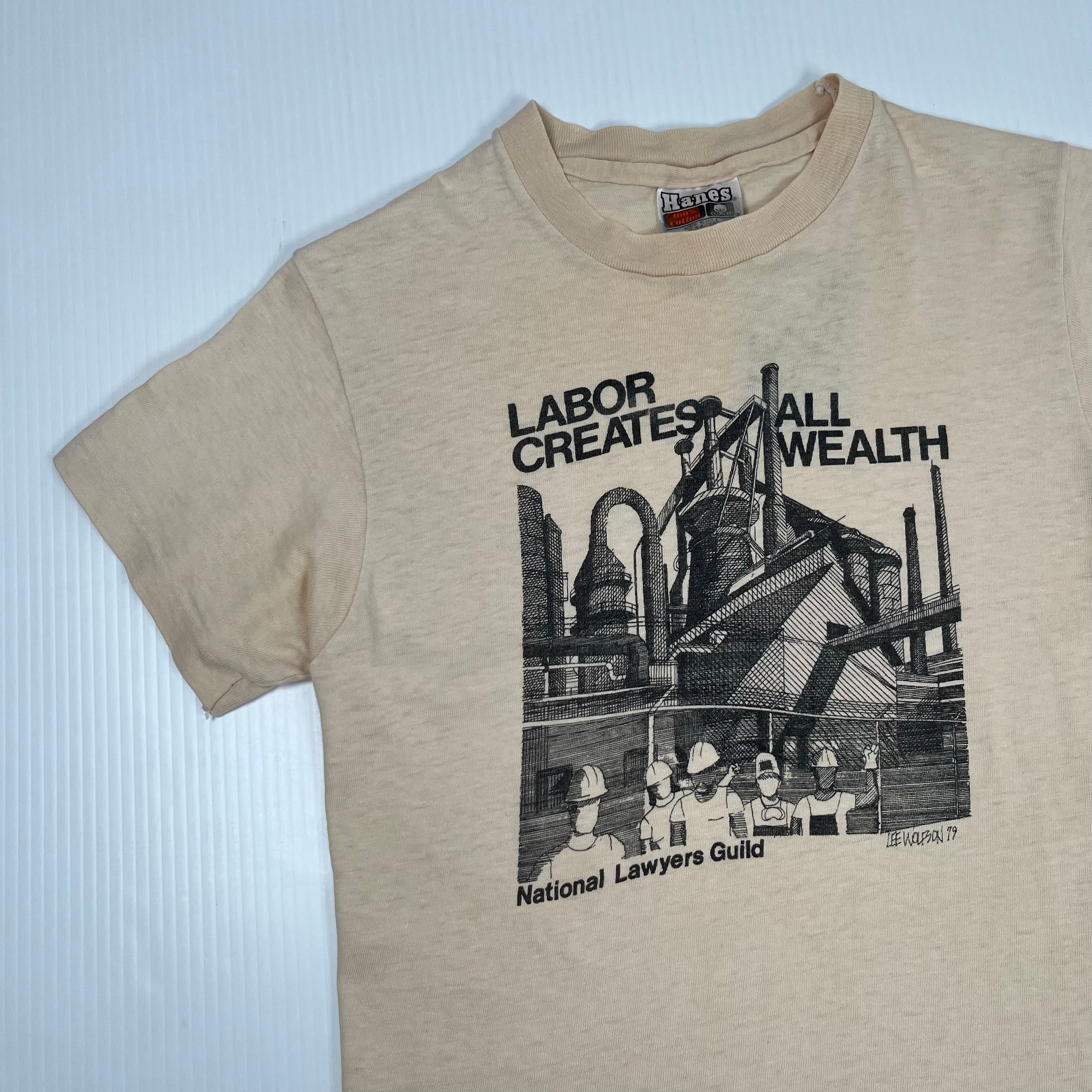 1979 Labor Creates All Wealth Graphic Tee S