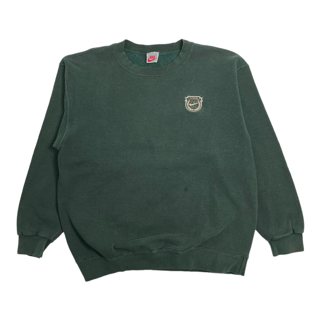 90s Nike Forest Green Crest Logo Crewneck L