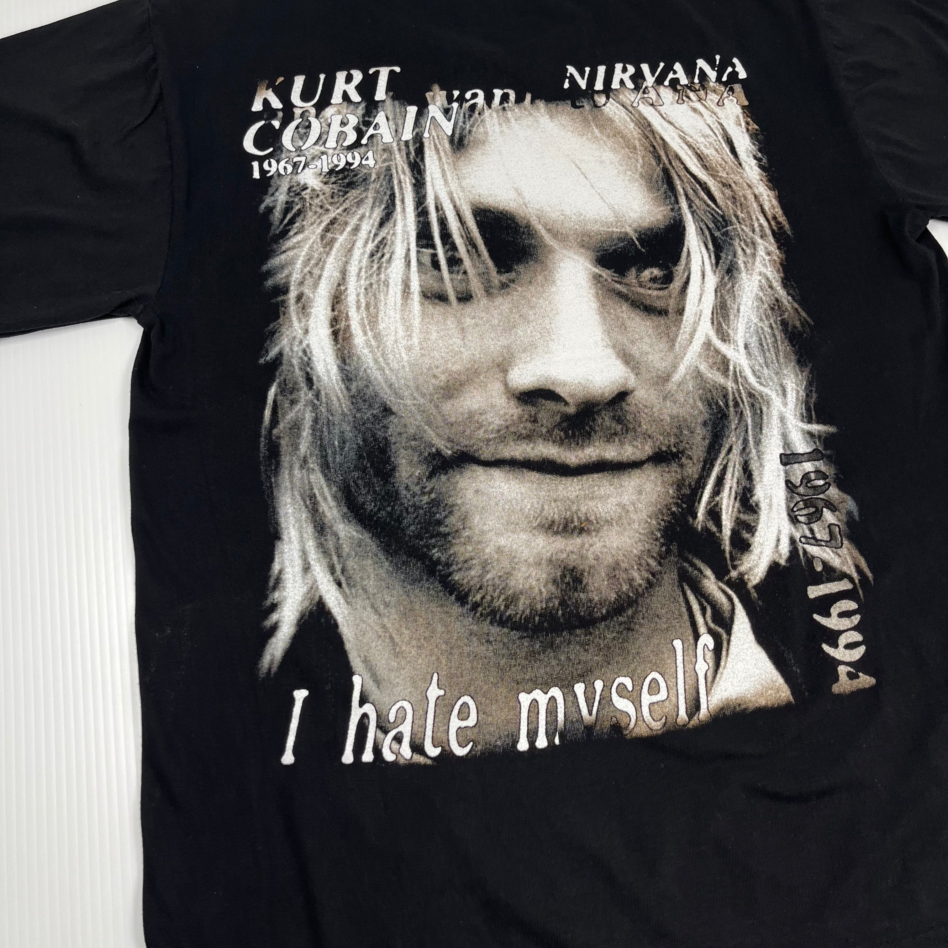 Vintage Kurt Cobain I Hate Myself Portrait Tee XL