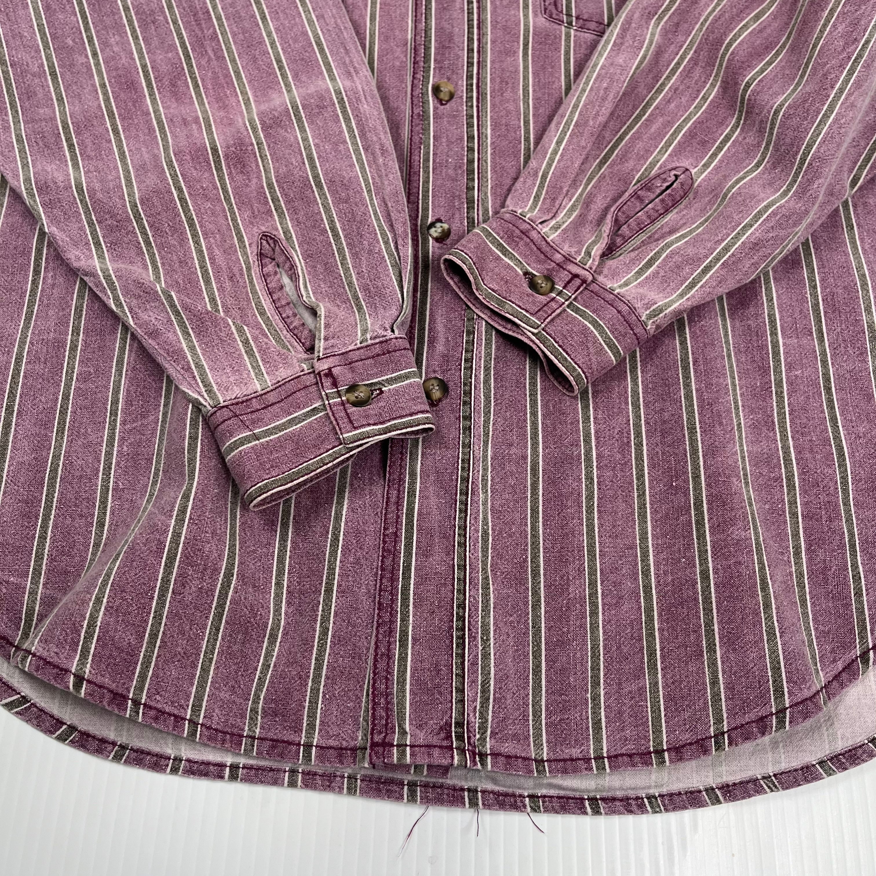 Vintage Saturdays Striped Button Up Shirt L