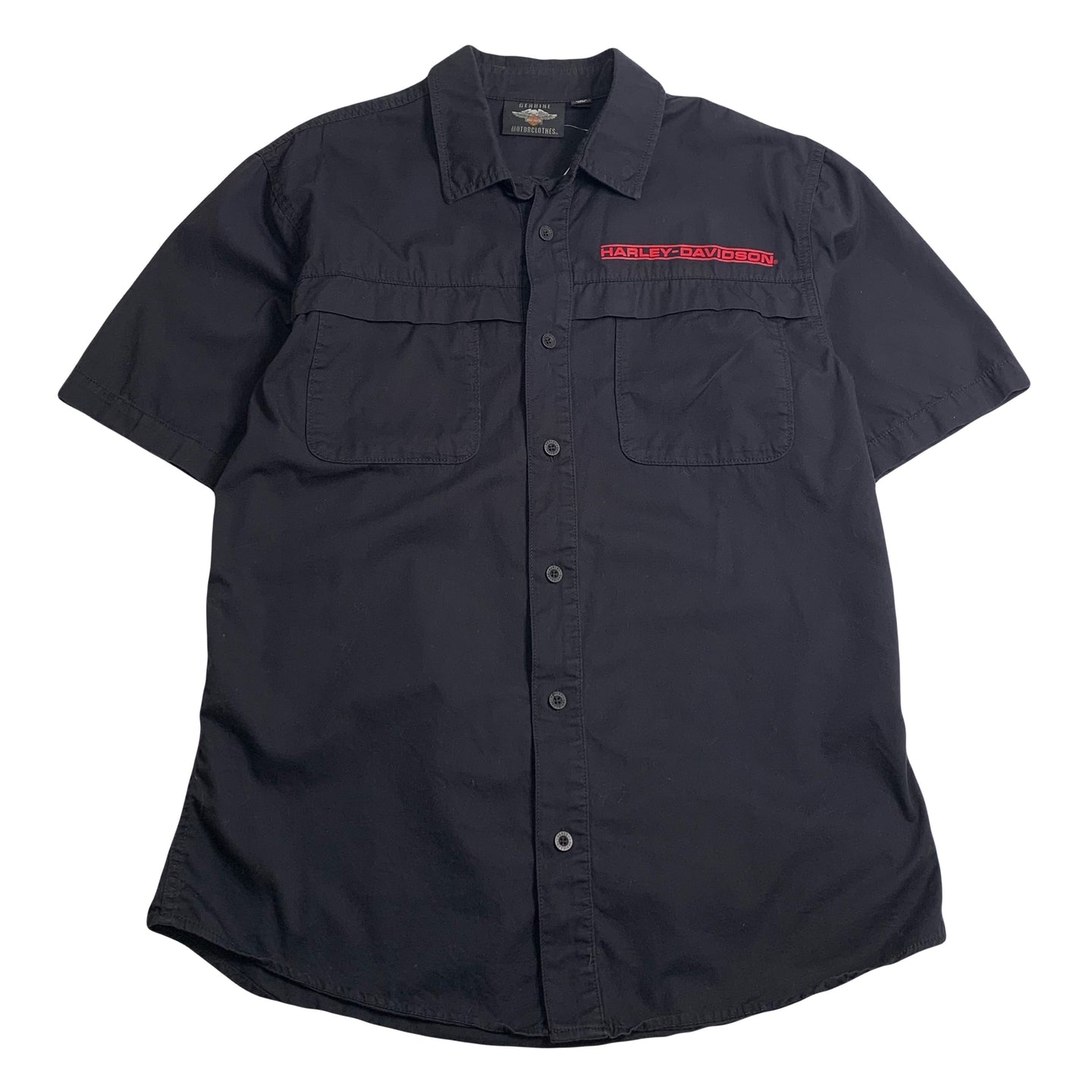 Harley Davidson Motor Cycles Short Sleeve Button Up Shirt L