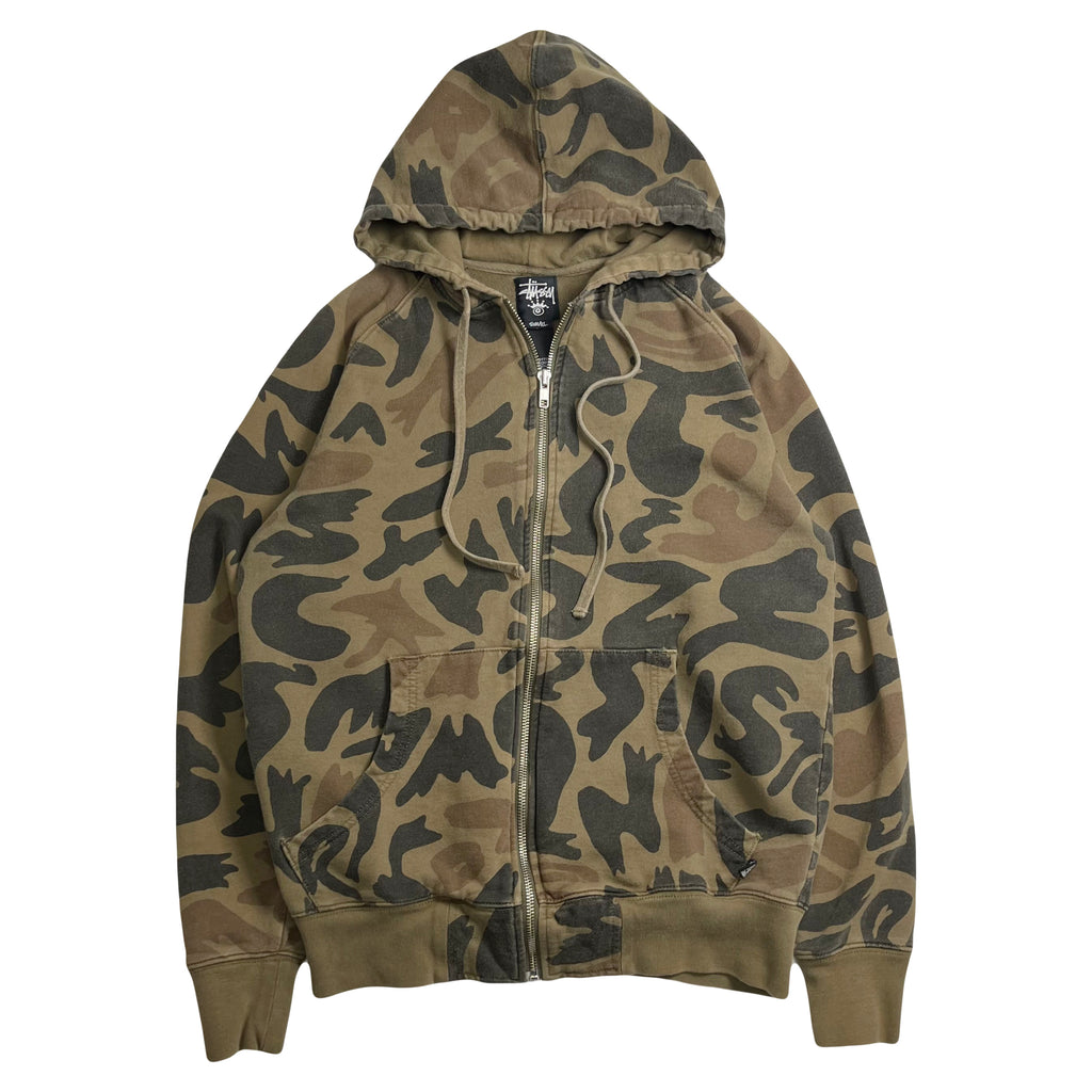 Stussy Camo Pattern Zip Hoodie S