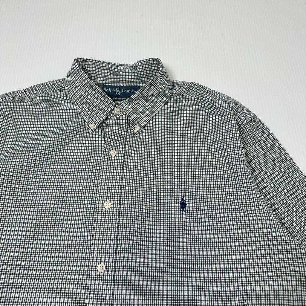 Vintage Ralph Lauren Classic Grid Pattern Button Up Shirt L