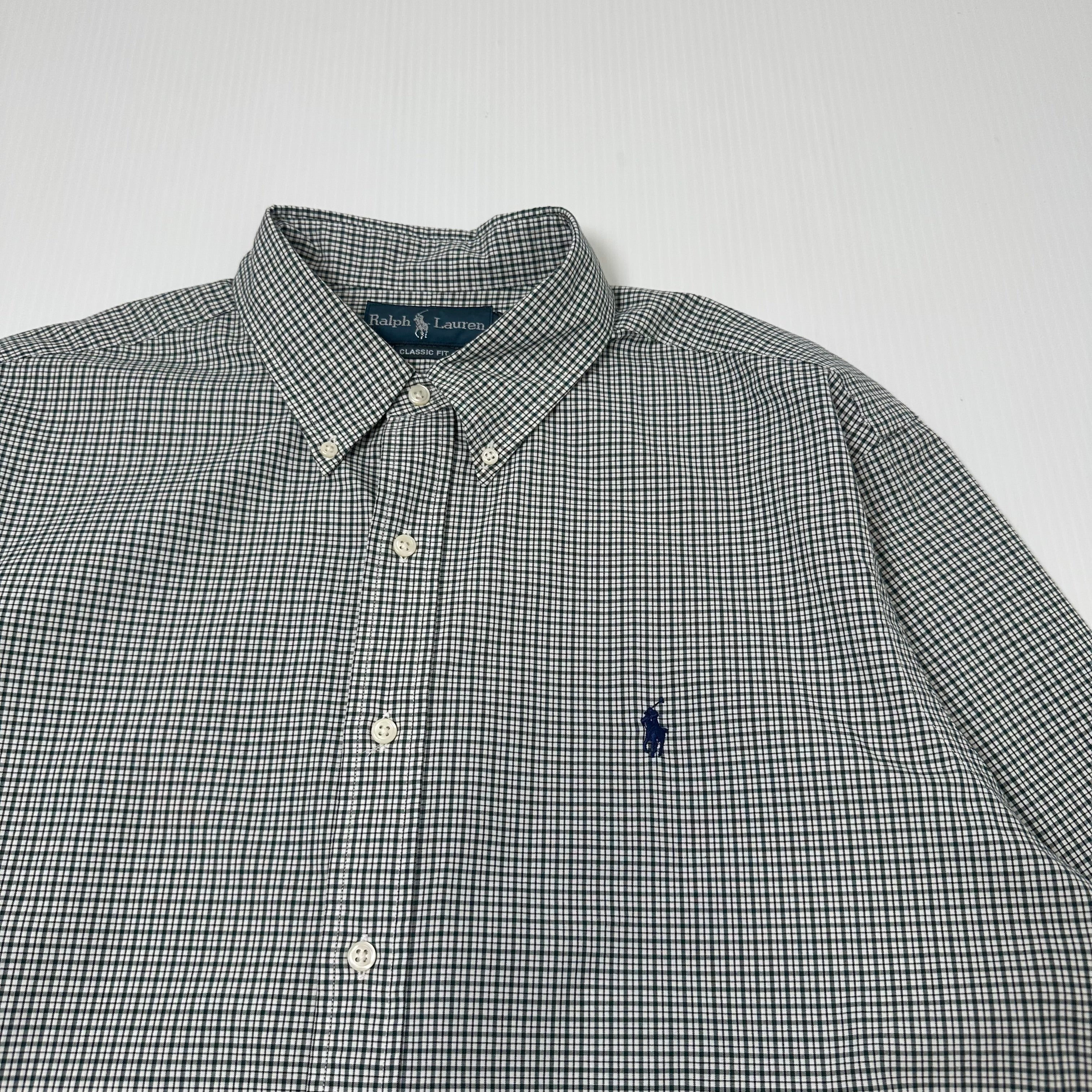 Vintage Ralph Lauren Classic Grid Pattern Button Up Shirt L