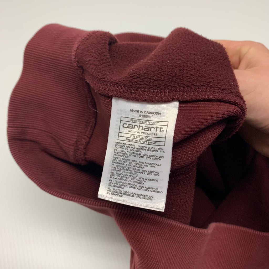 Burgundy Carhartt WIP Crewneck S