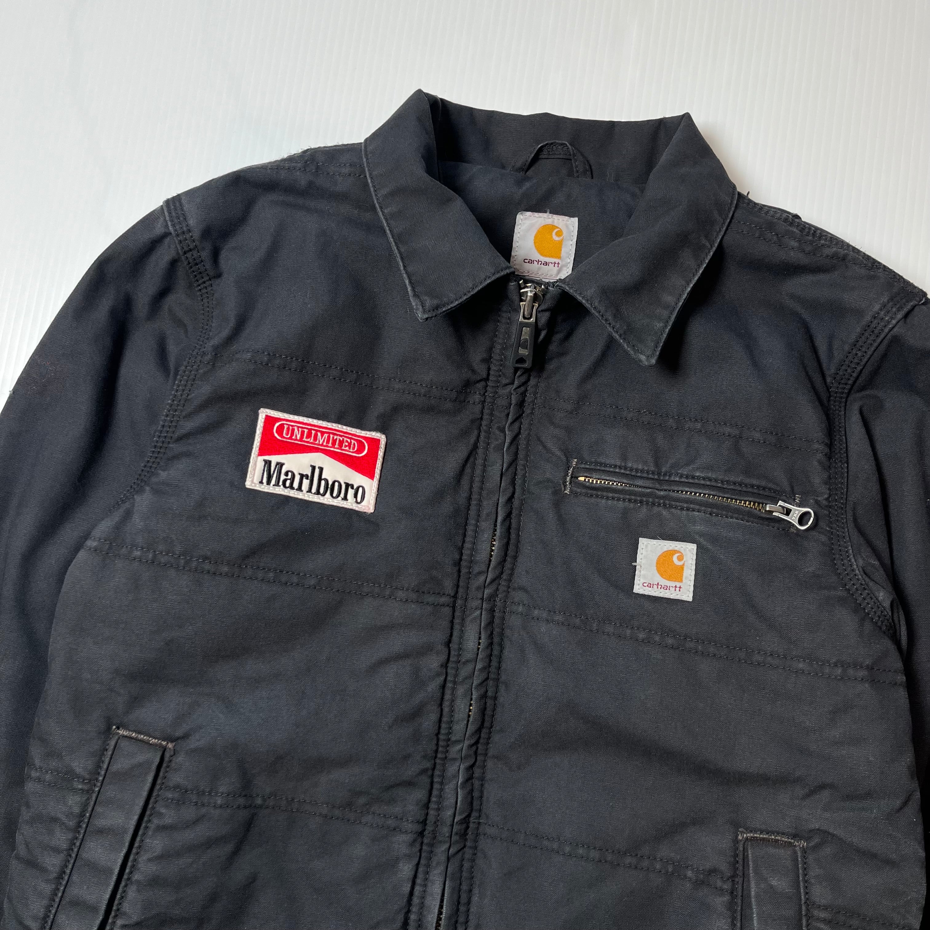 Vintage Carhartt Full Zip Fleece Lined Marlboro Patch Jacket S
