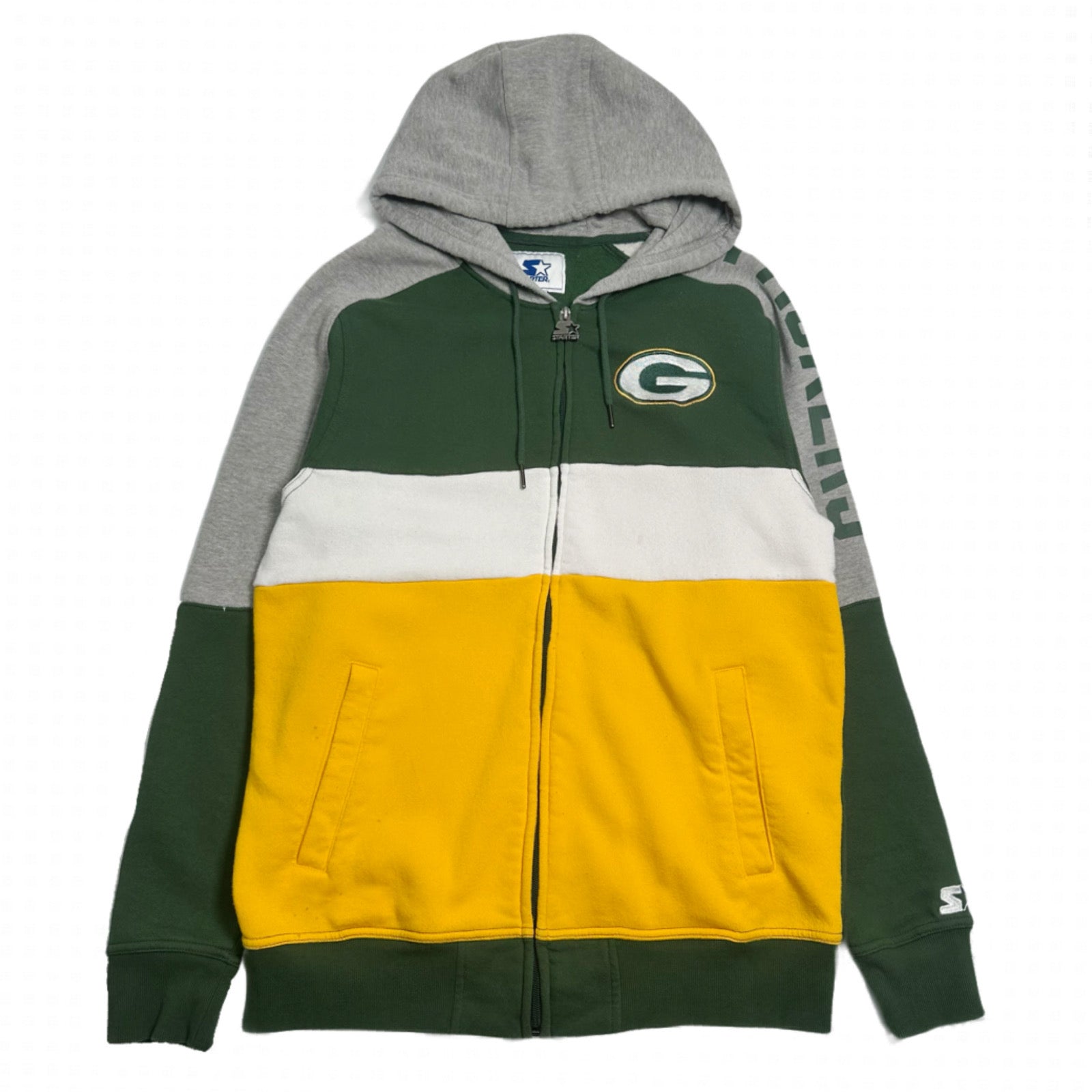 Starter Green Bay Packers Full Zip Hoodie L