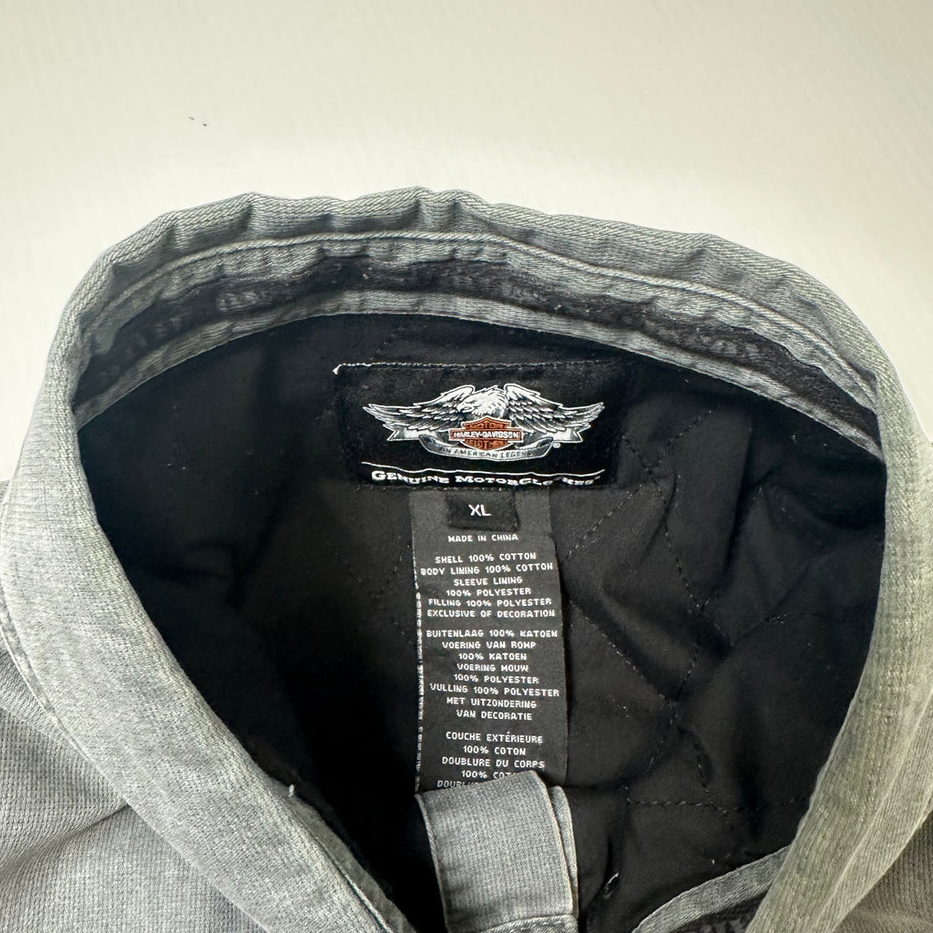 Harley Davidson Quilt Lined Button Up Jacket XL