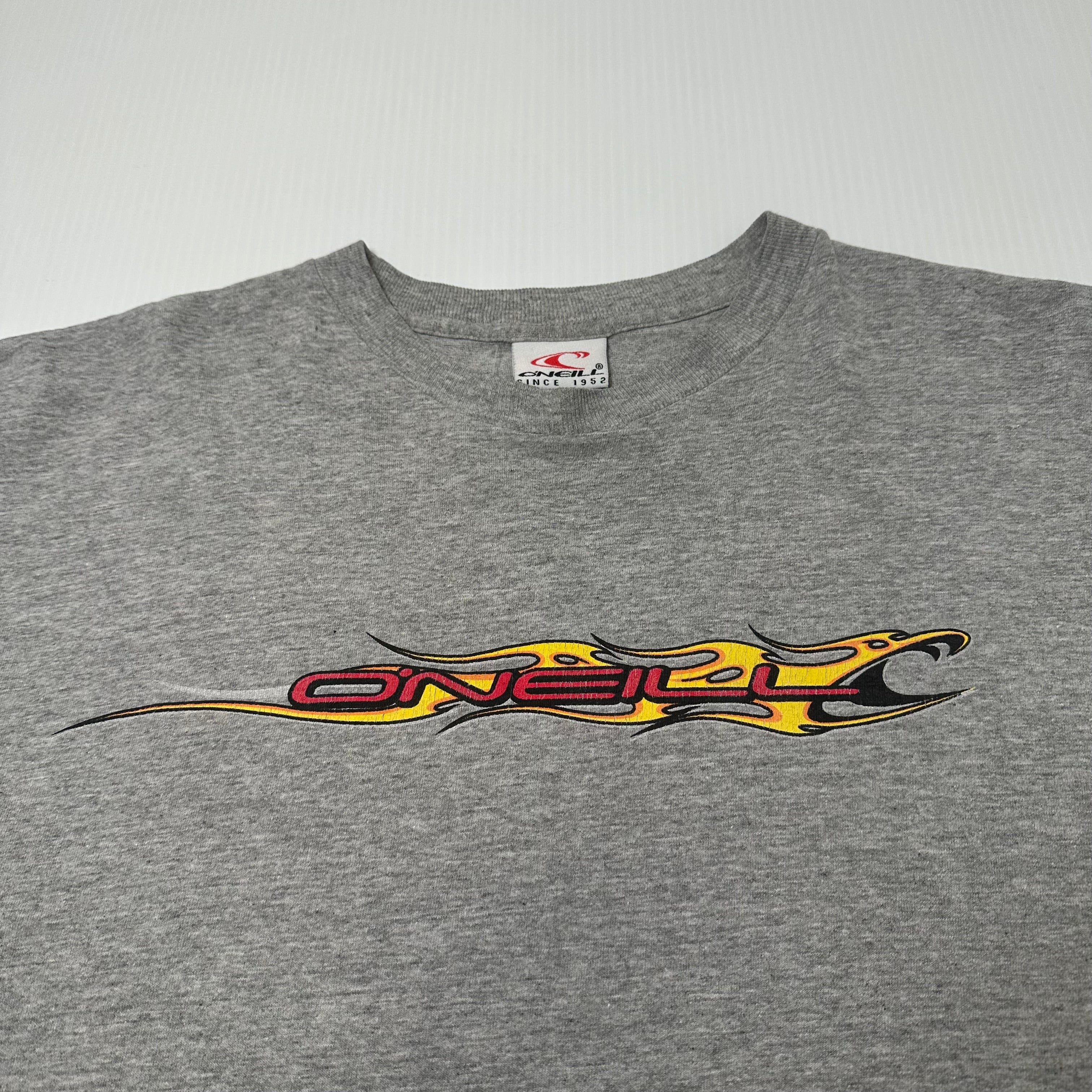 Y2K O'Neill Flames Surfwear Cropped Graphic Tee XL