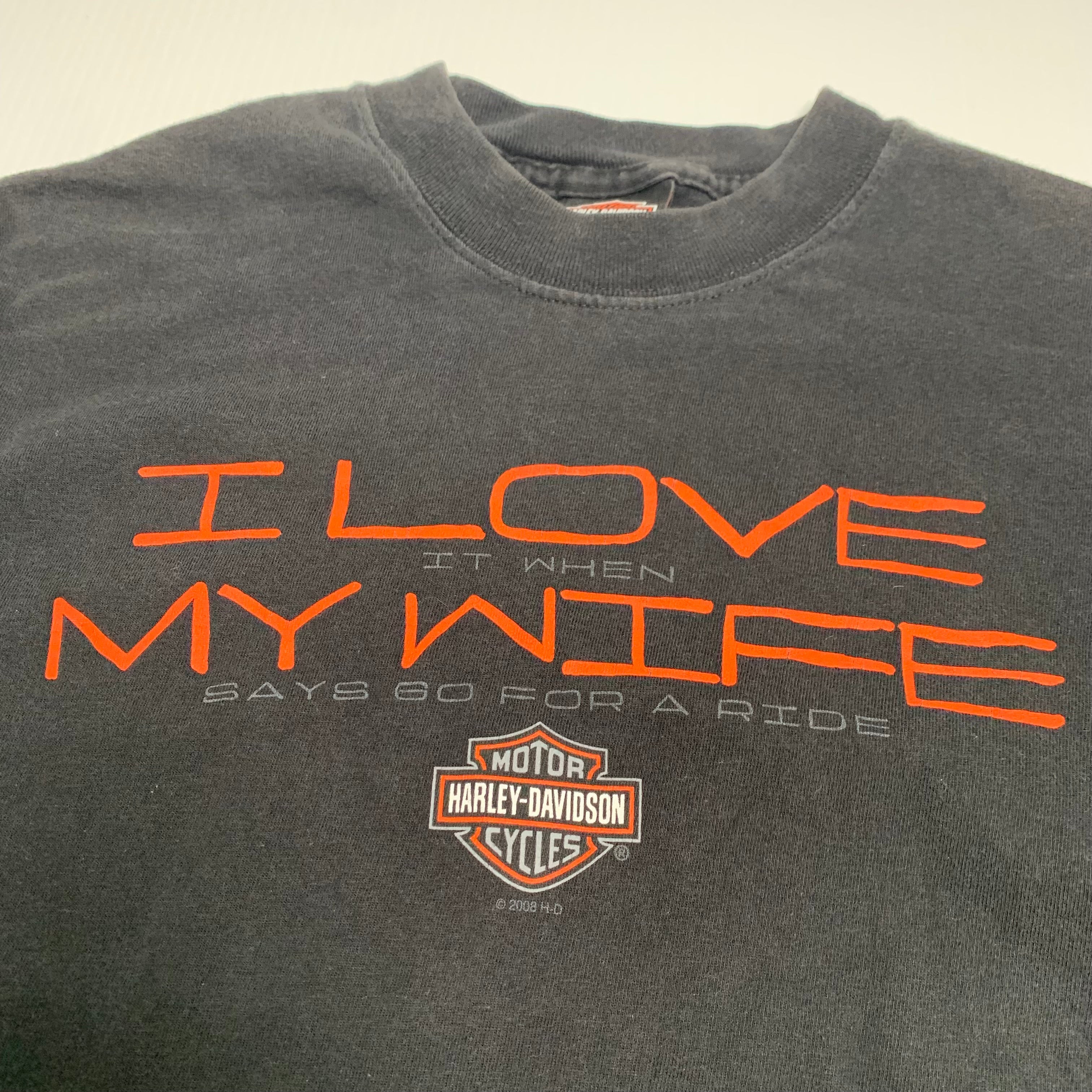 Harley Davidson I Love My Wife Wyoming Tee M