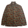 Vintage Fall Leaves Patterned Full Zip Fleece Jacket S