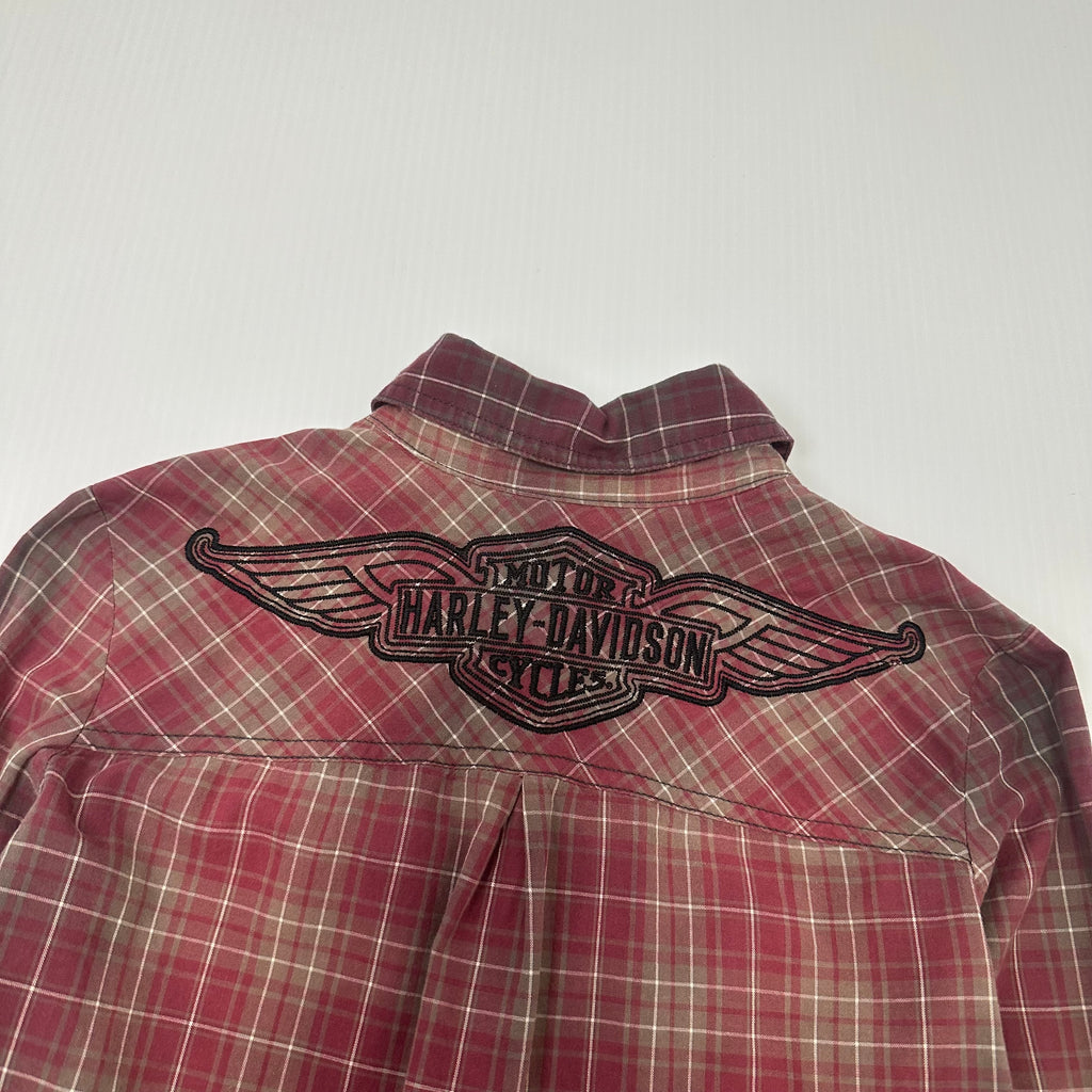 Harley Davidson Plaid Button Up Shirt Women's XS