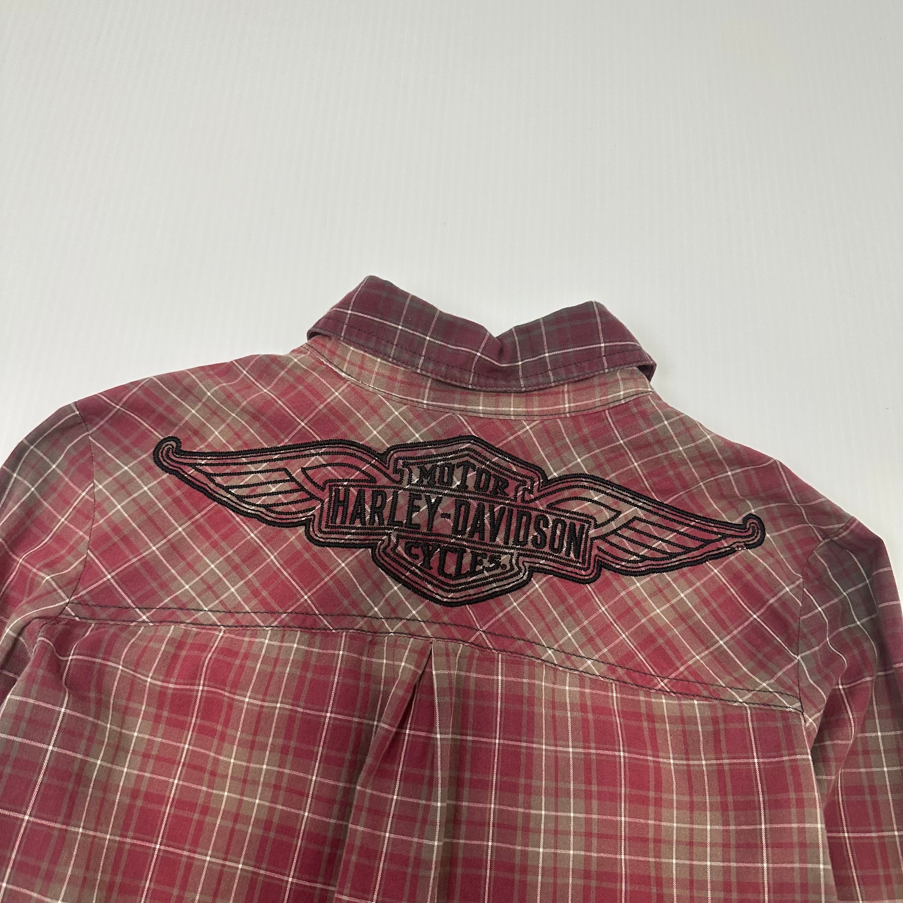 Harley Davidson Plaid Button Up Shirt Women's XS