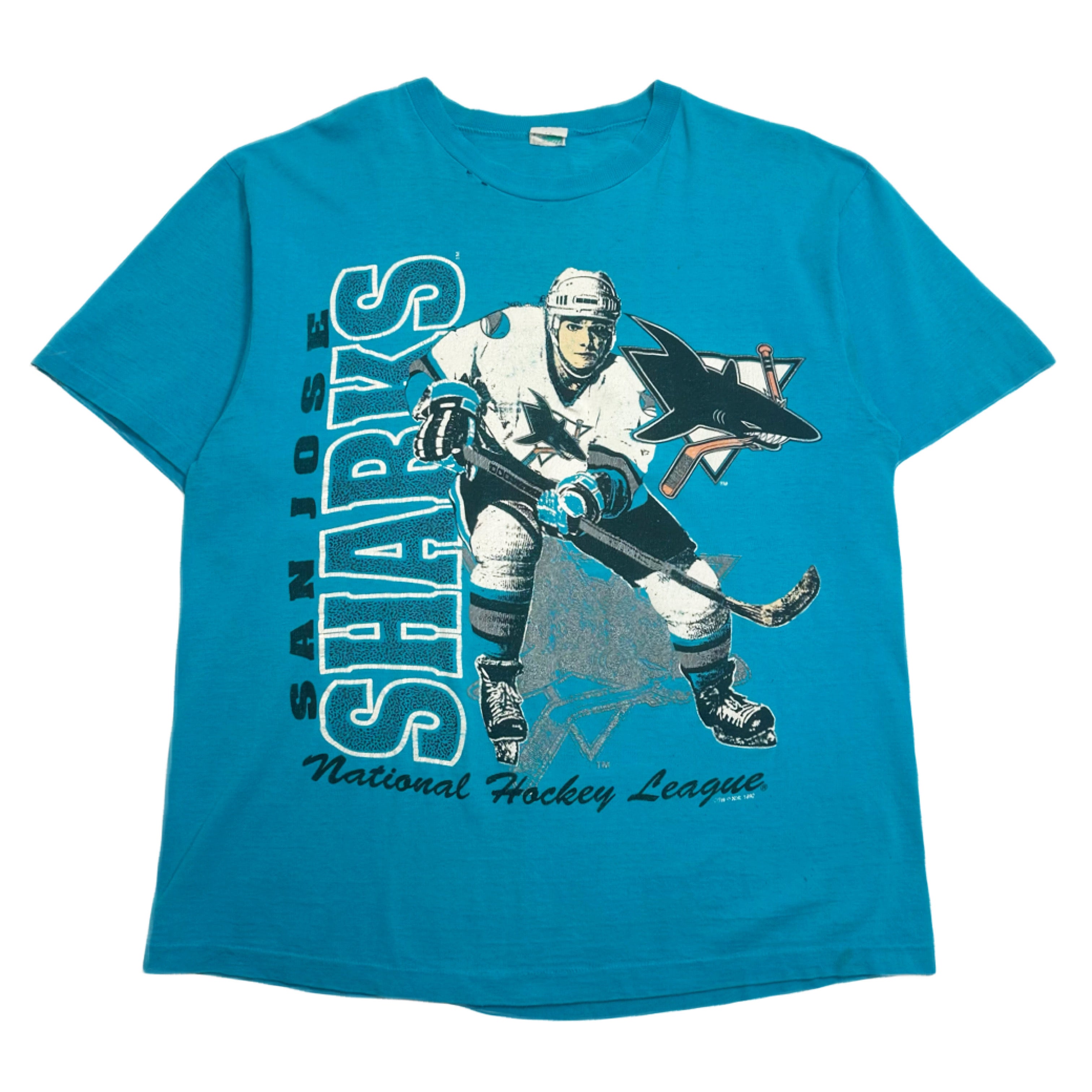 1992 San Jose Sharks NHL Distressed Tee L