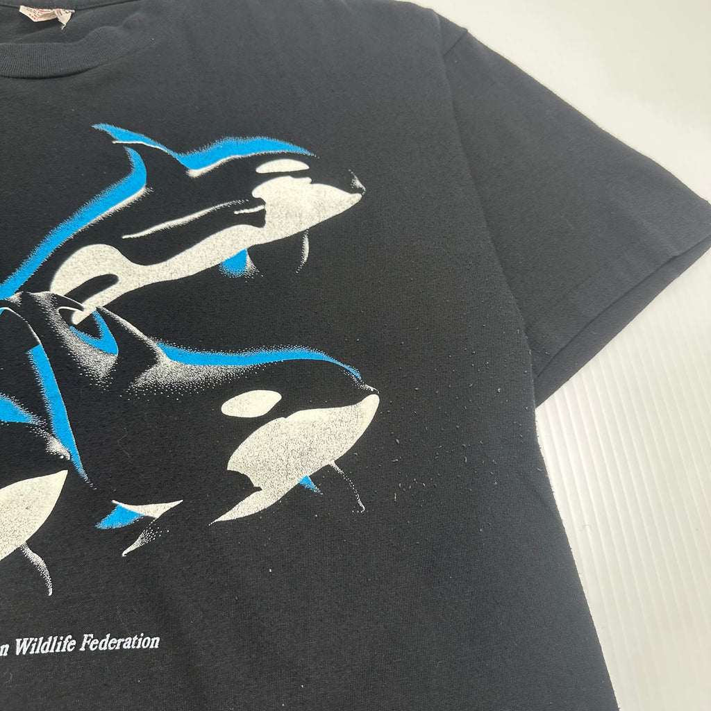 Vintage Canadian Wildlife Federation Orca Whale Tee L