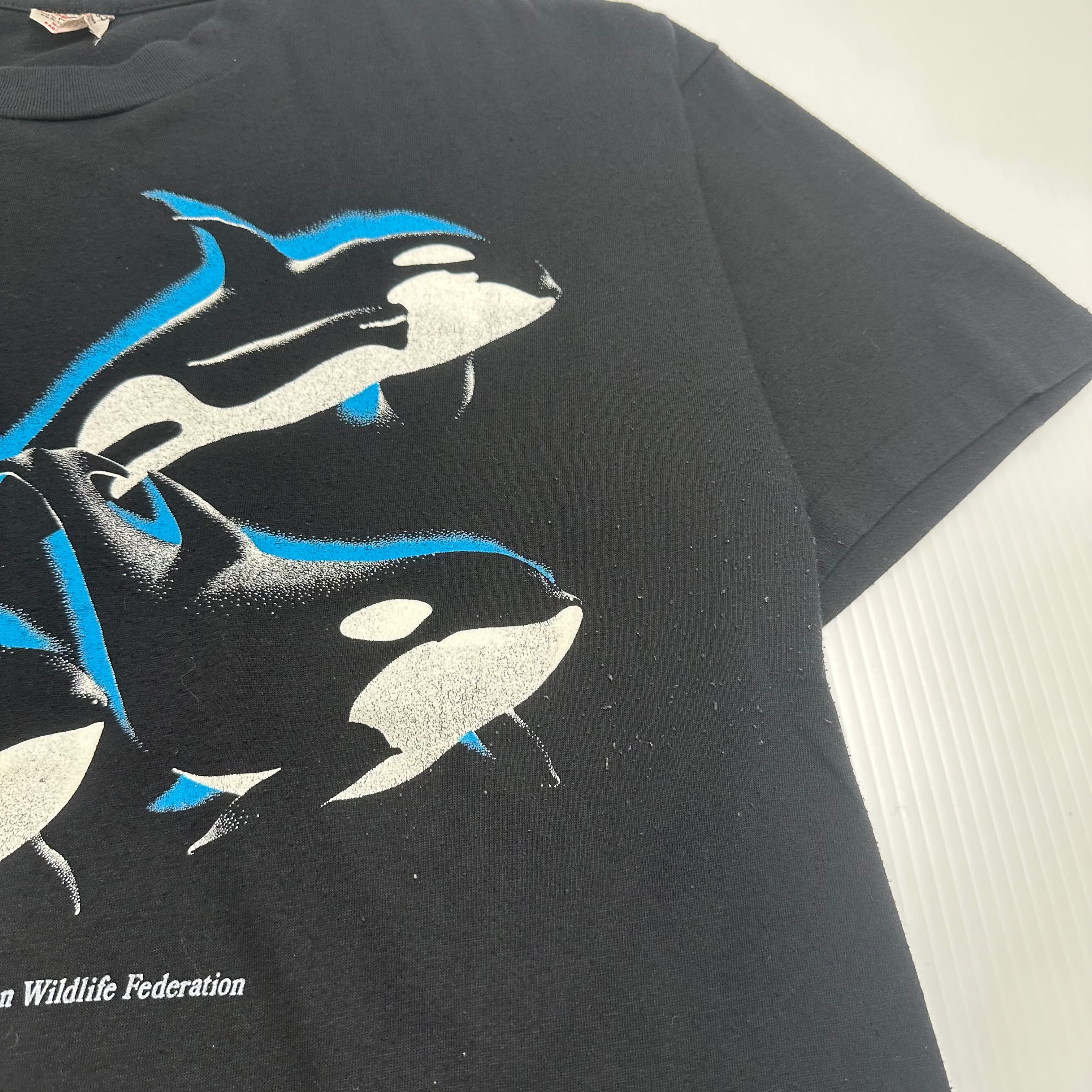 Vintage Canadian Wildlife Federation Orca Whale Tee L