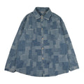 Vintage Patchwork Denim Button Up Shirt L