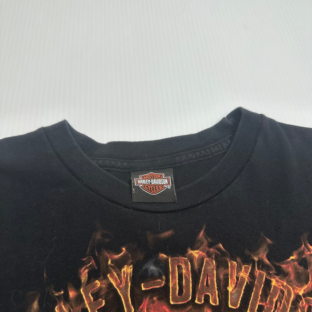 Harley Davidson Flame Skull Suffolk England Tee XL