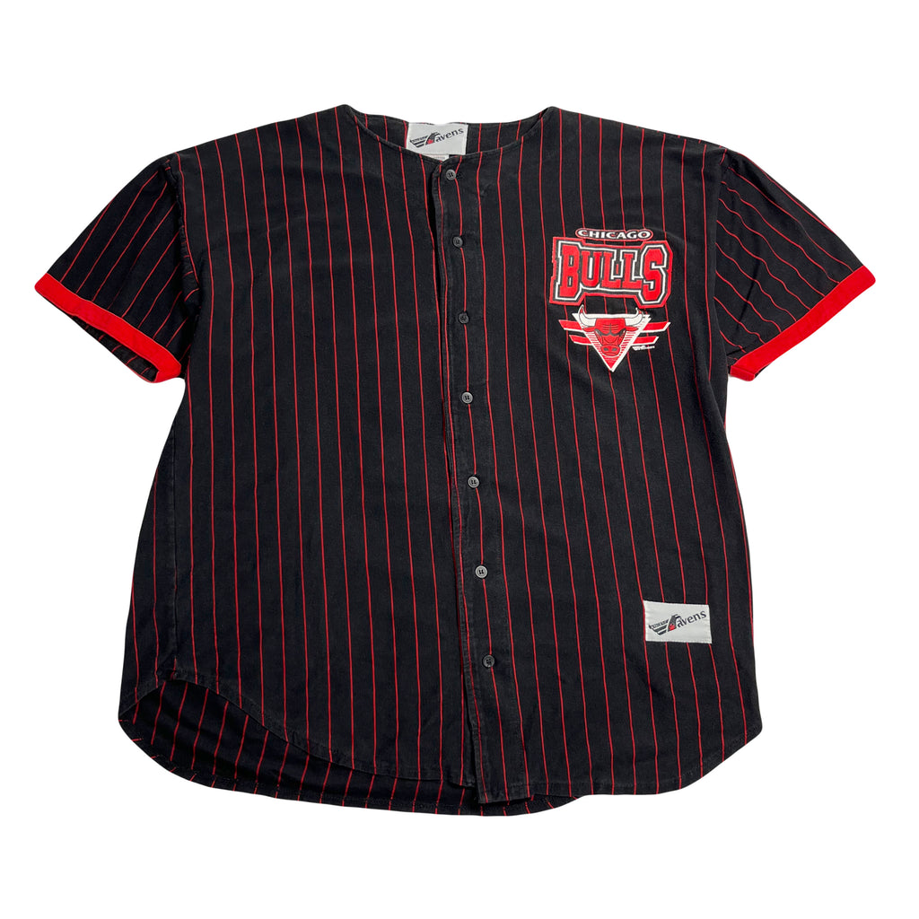 90s Chicago Bulls Ravens Pinstripe Baseball Jersey M
