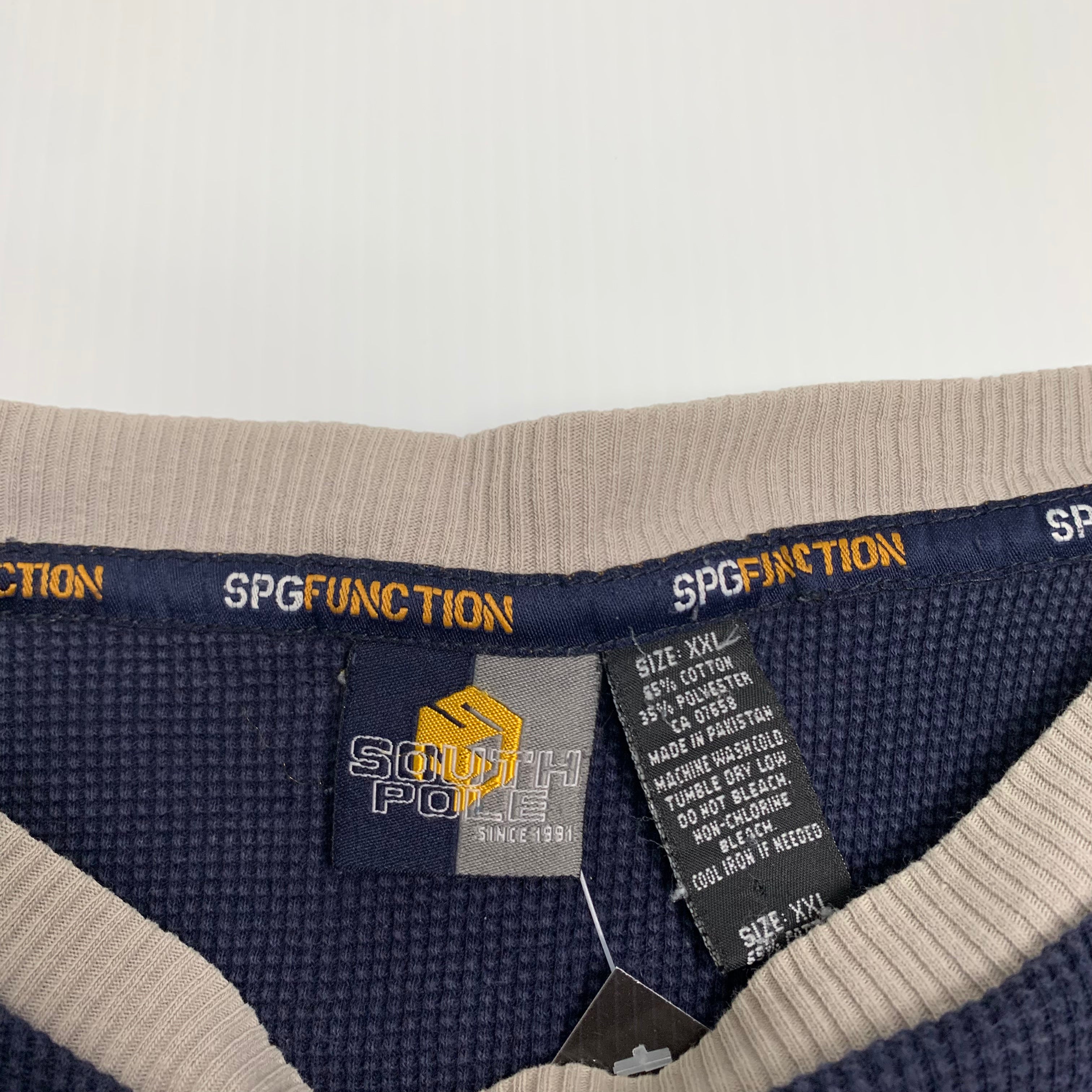 Y2K Southpole Navy Thermal Crewneck XXL