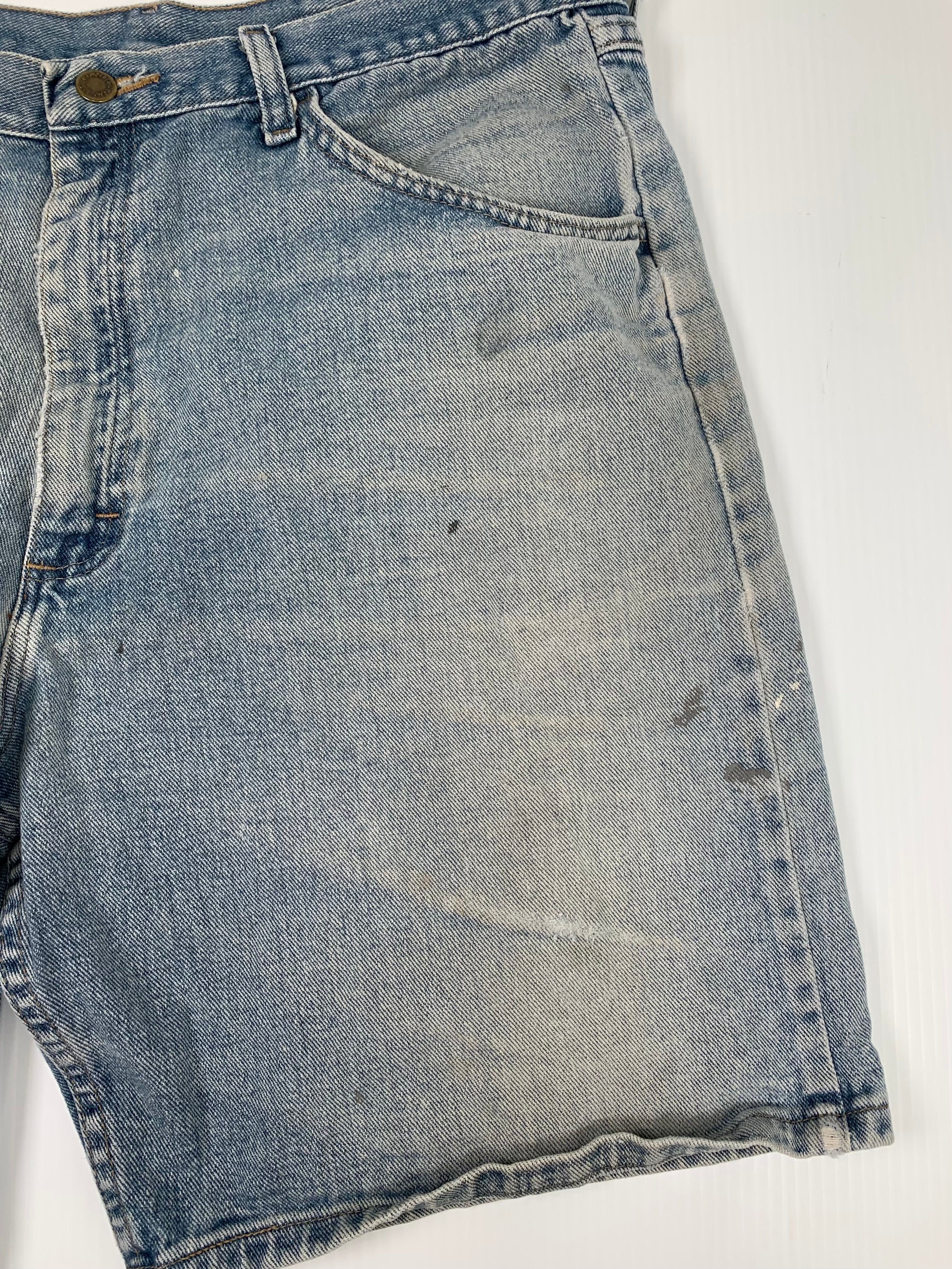 Vintage Wrangler Light Wash Distressed Denim Shorts 36