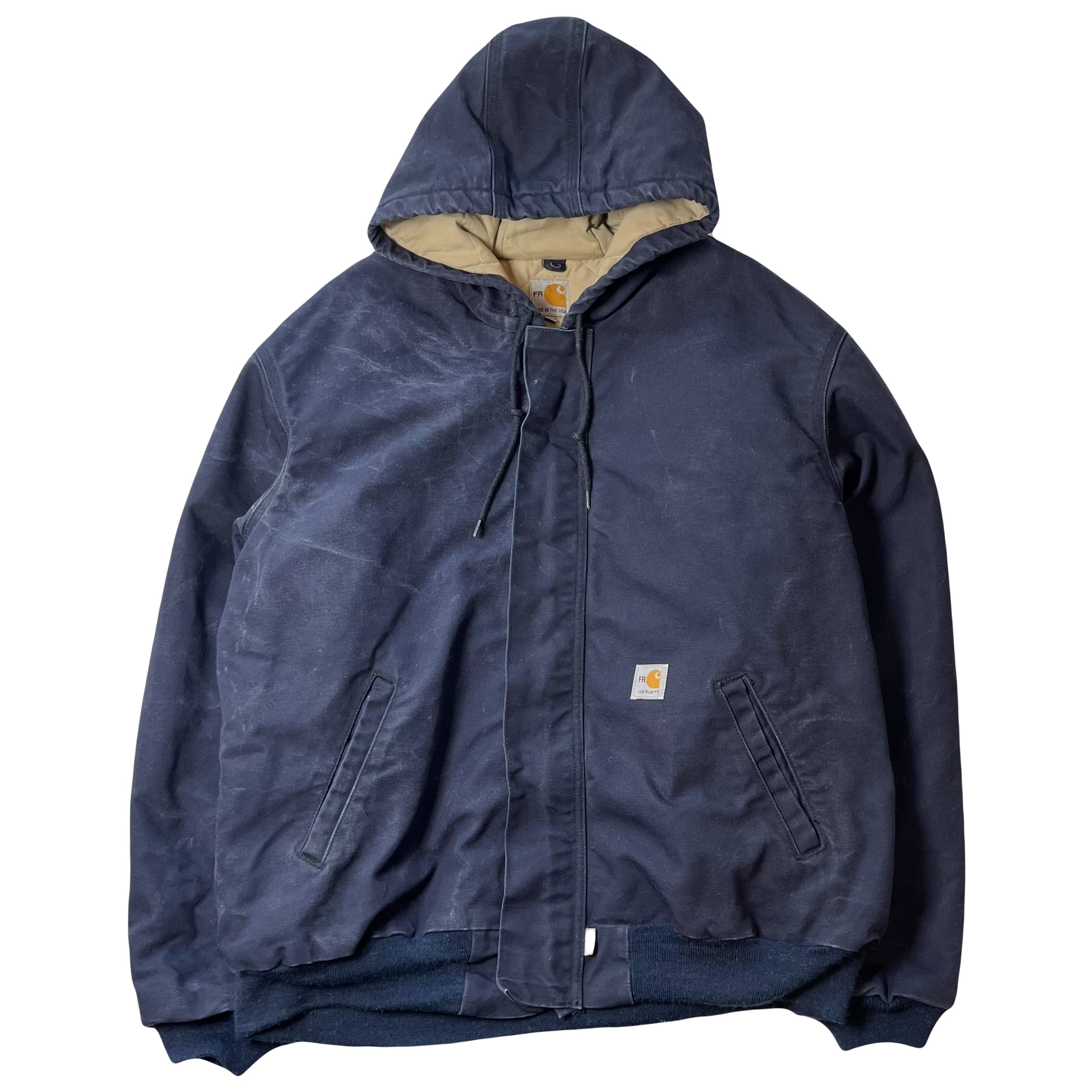 Vintage Carhartt FR Quilted Hooded Zip Jacket XXL