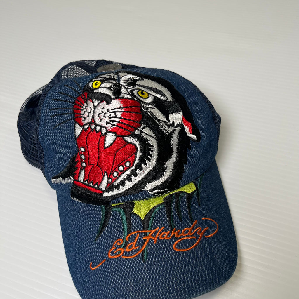 Y2K Ed Hardy Denim Trucker Hat