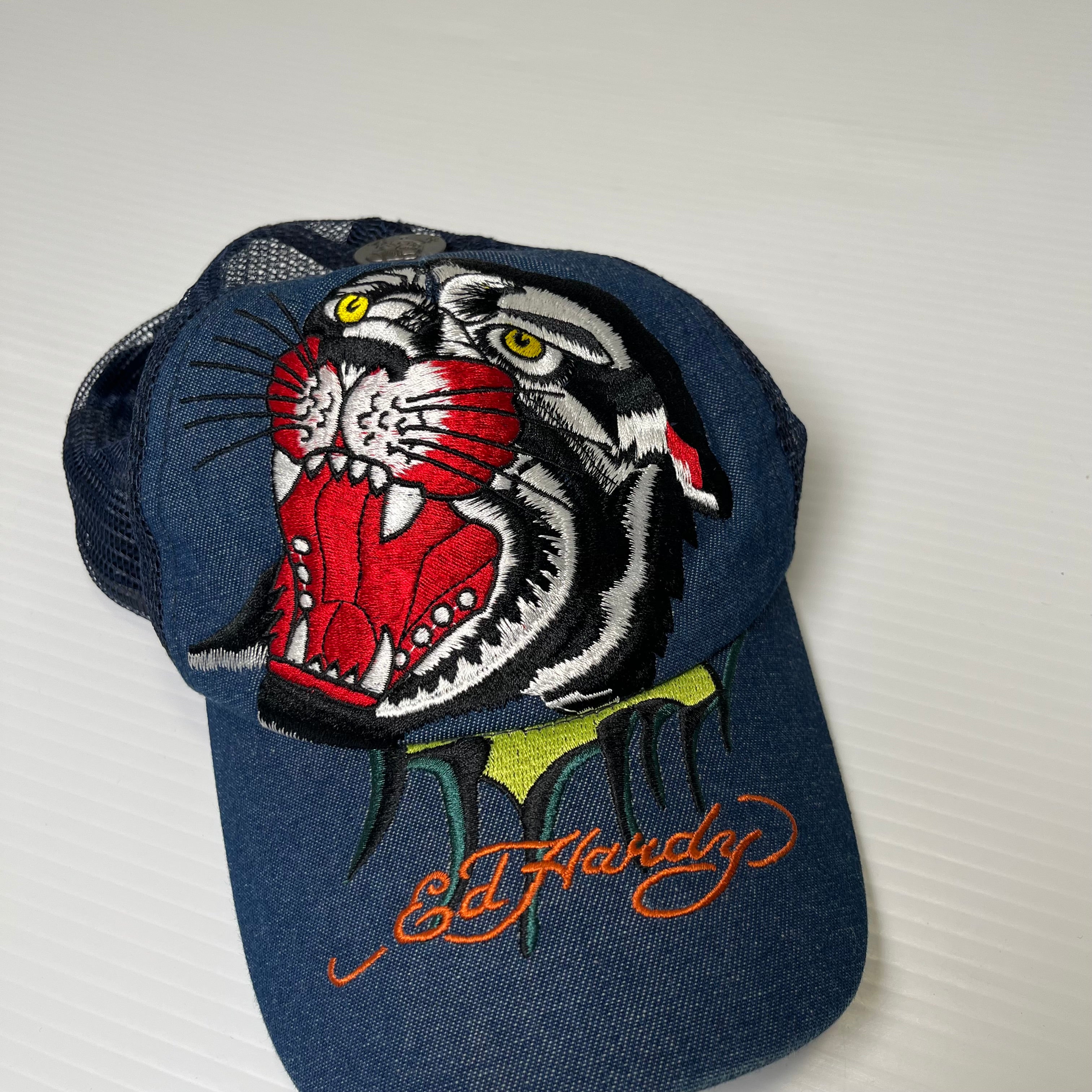 Y2K Ed Hardy Denim Trucker Hat